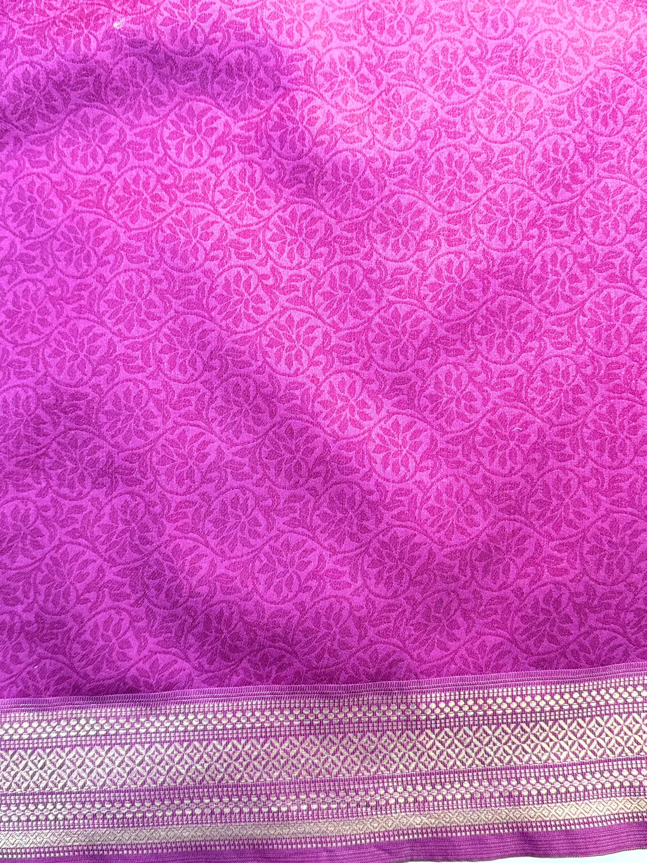 Radiant Wine Gold Zari Tissue Saree