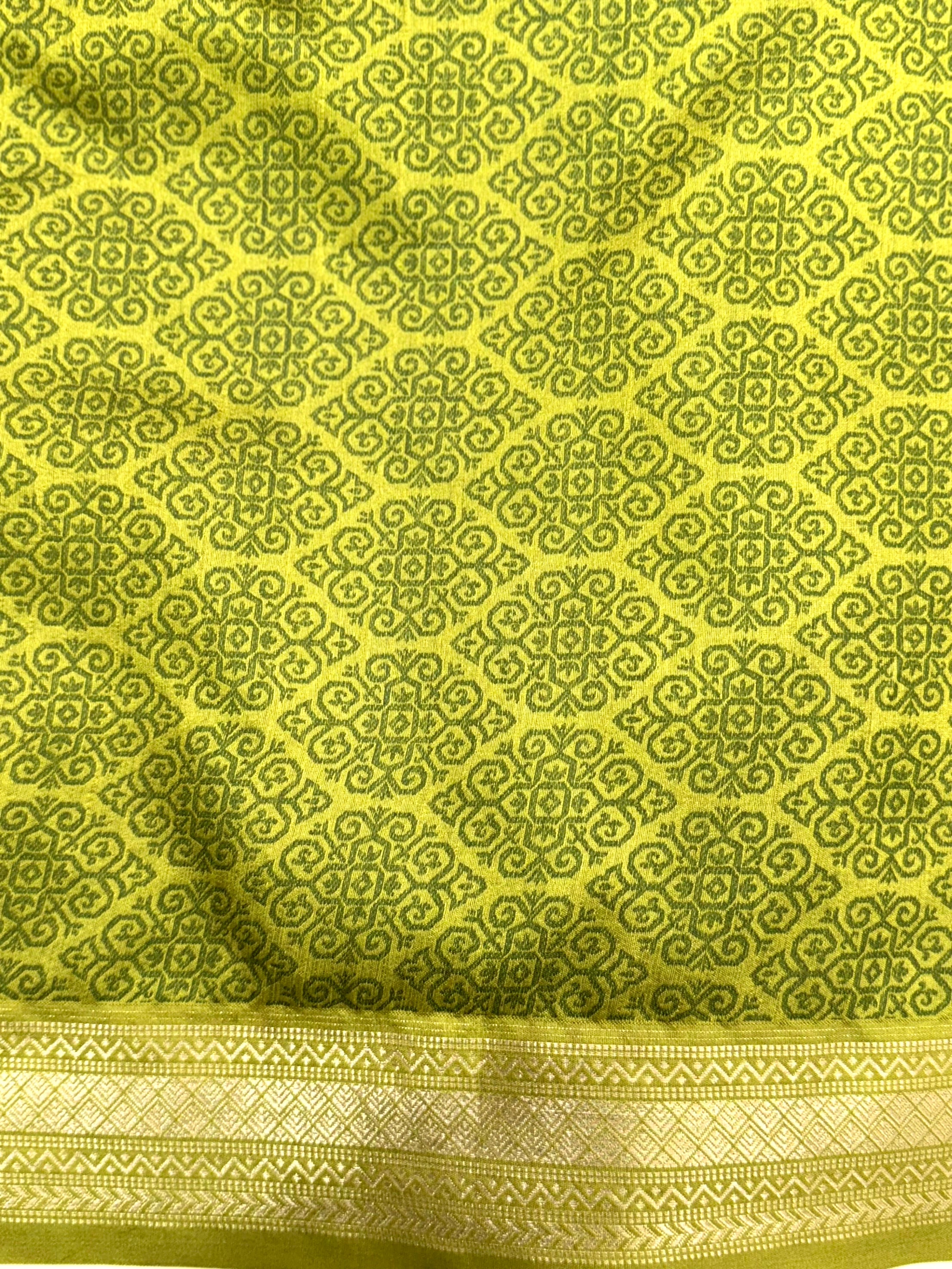 Elegant Green Gold Zari Tissue Saree