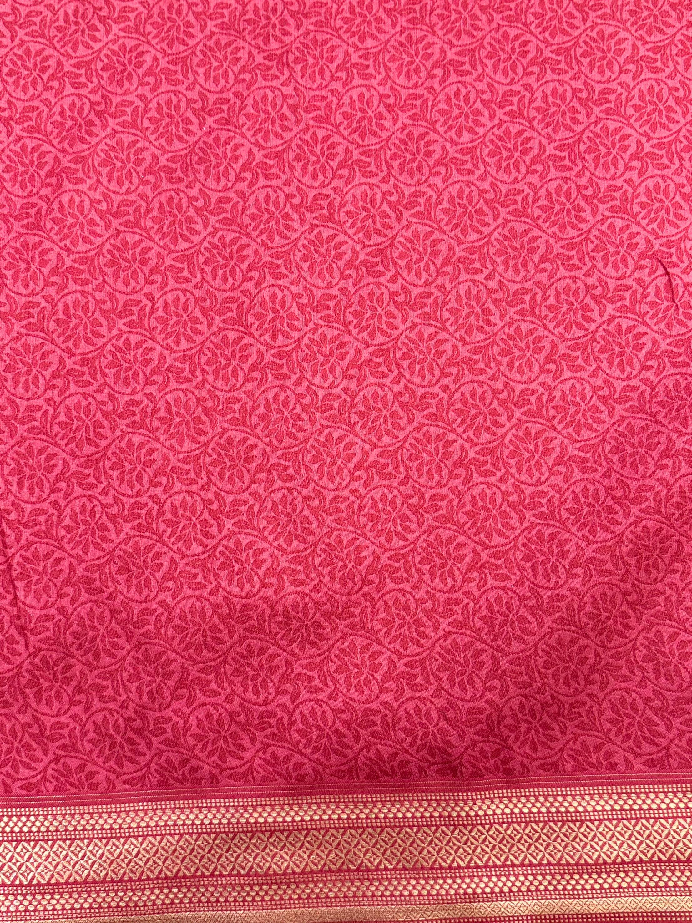 Radiant Pink Gold Zari Tissue Saree