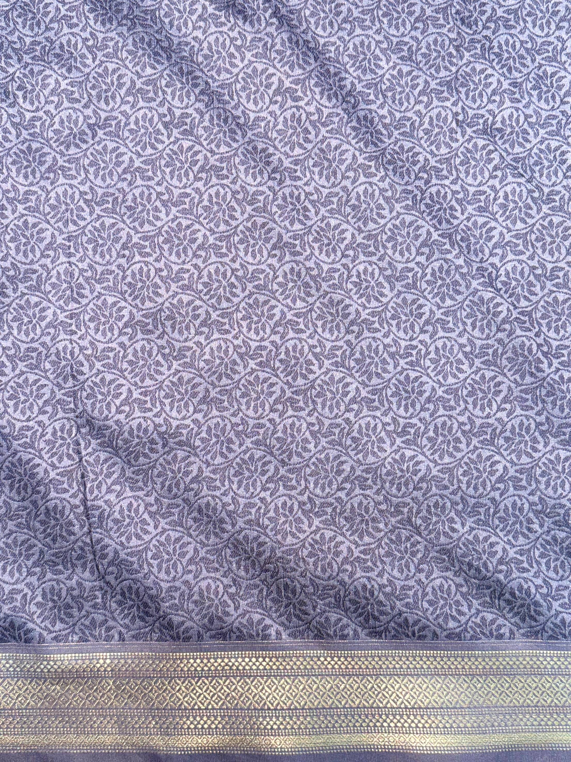 Radiant Lavender Gold Zari Tissue Saree