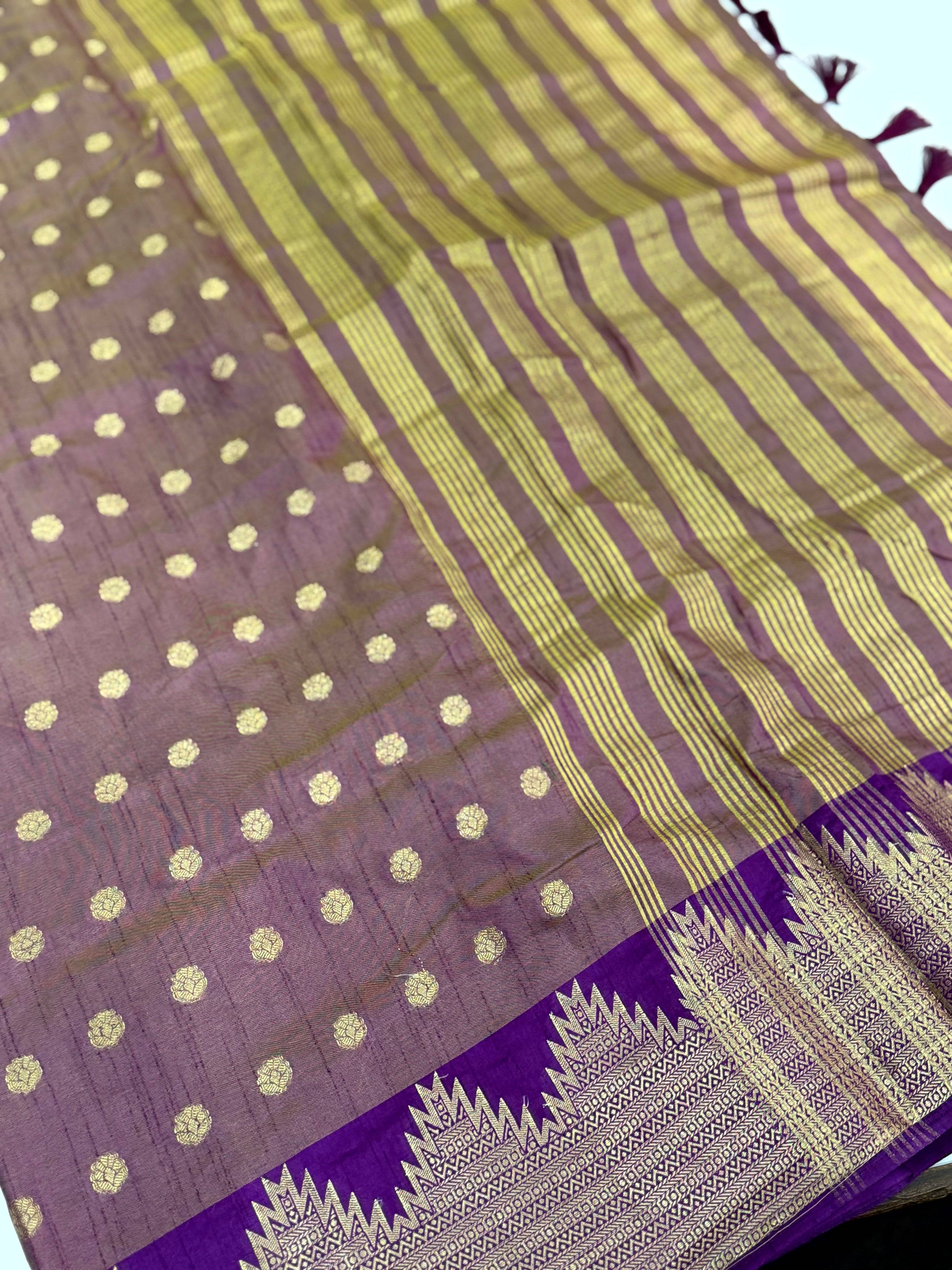 Choco Hand Dyed Raw Silk Saree