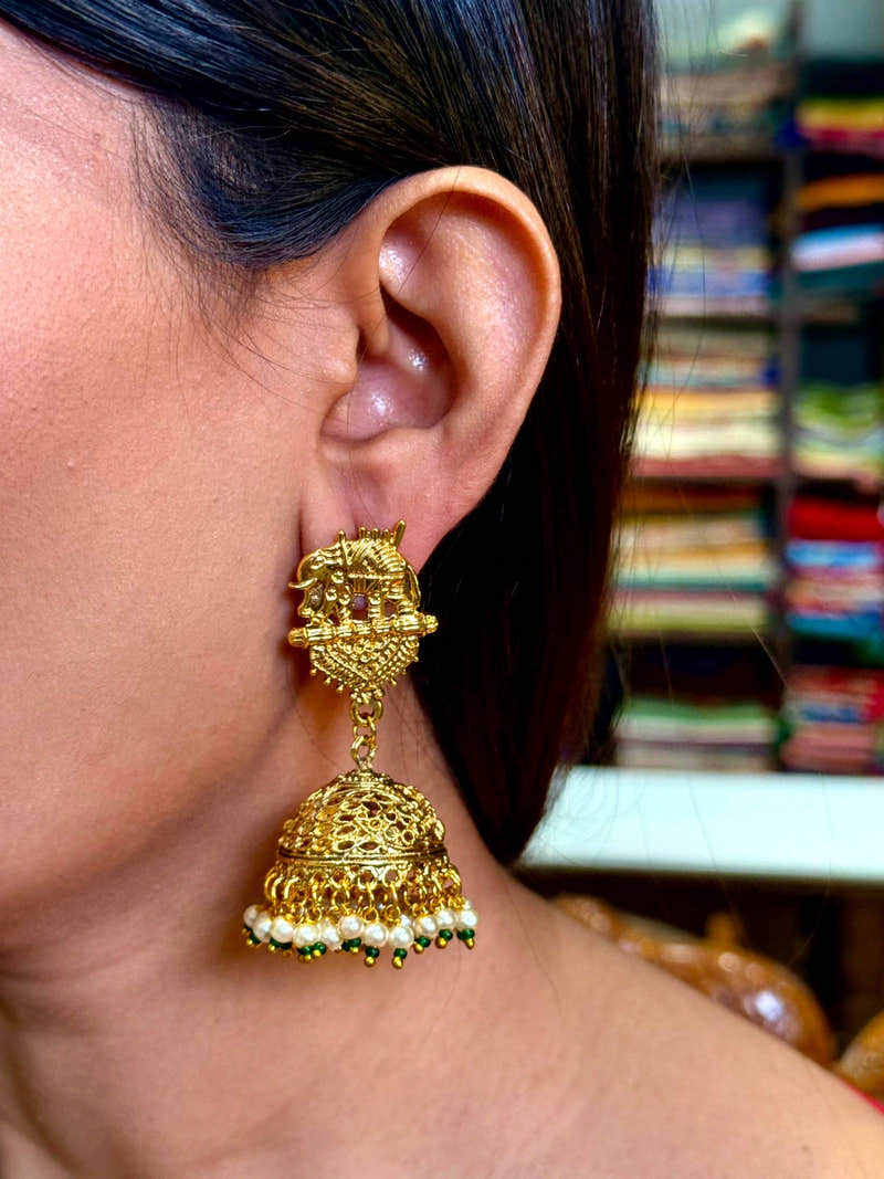 Classic Elephant Pearl Earrings