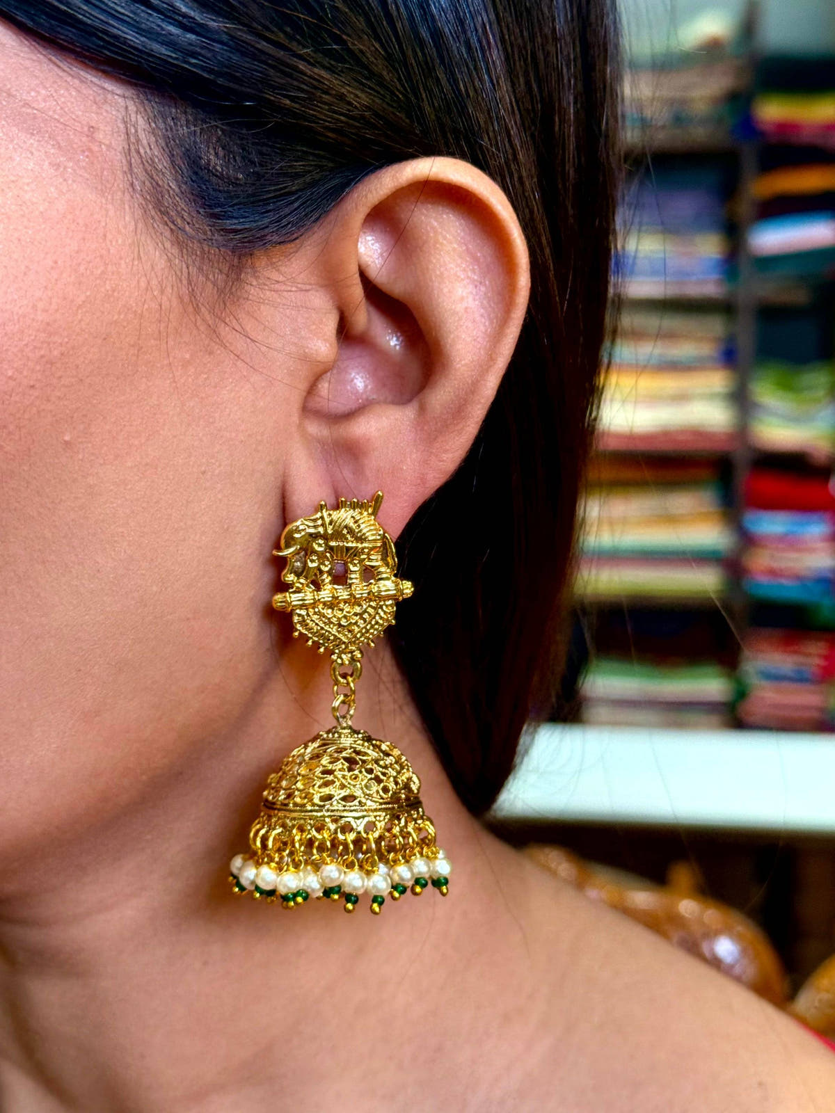 Classic Elephant Pearl Earrings