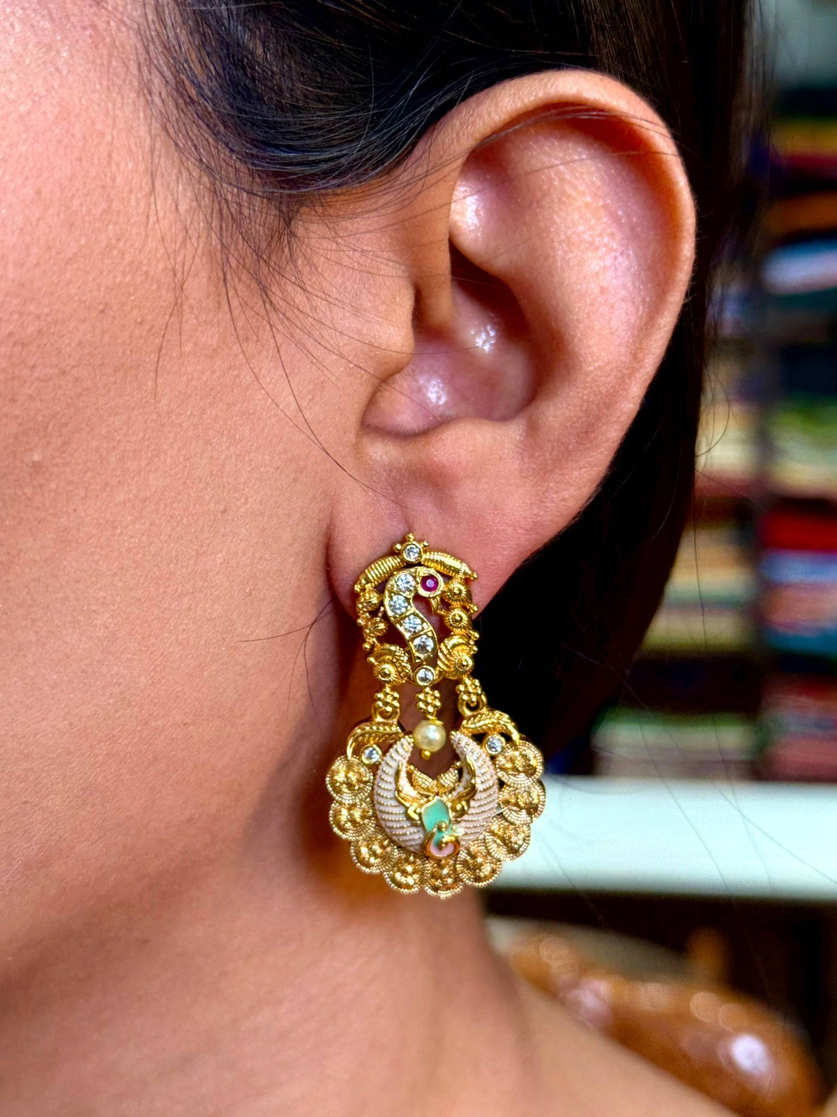 Classic Antique Kundan Earrings