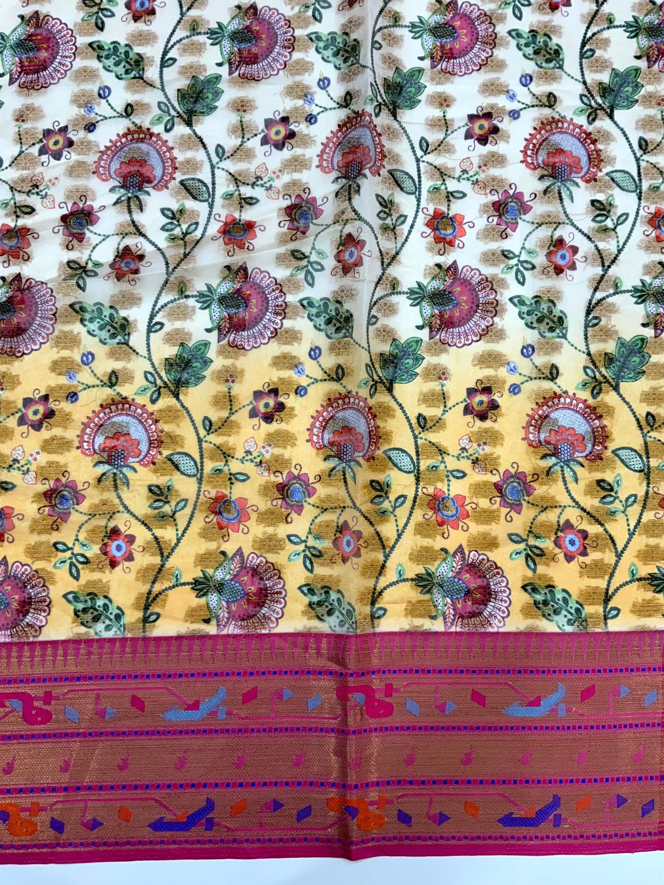 Radiance Kalamkari Printed Tissue Saree