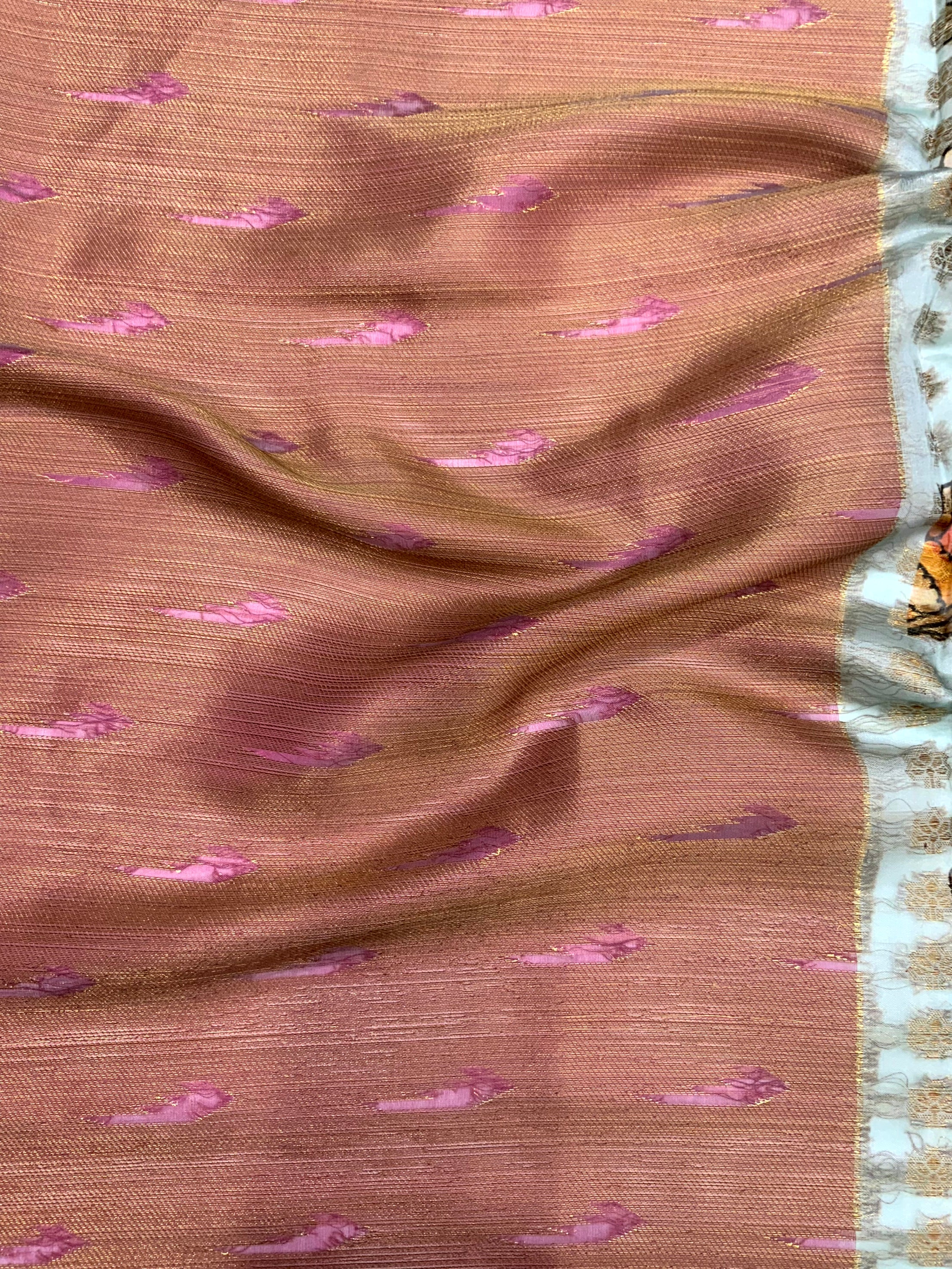 Regal Kalamkari Printed Tissue Saree