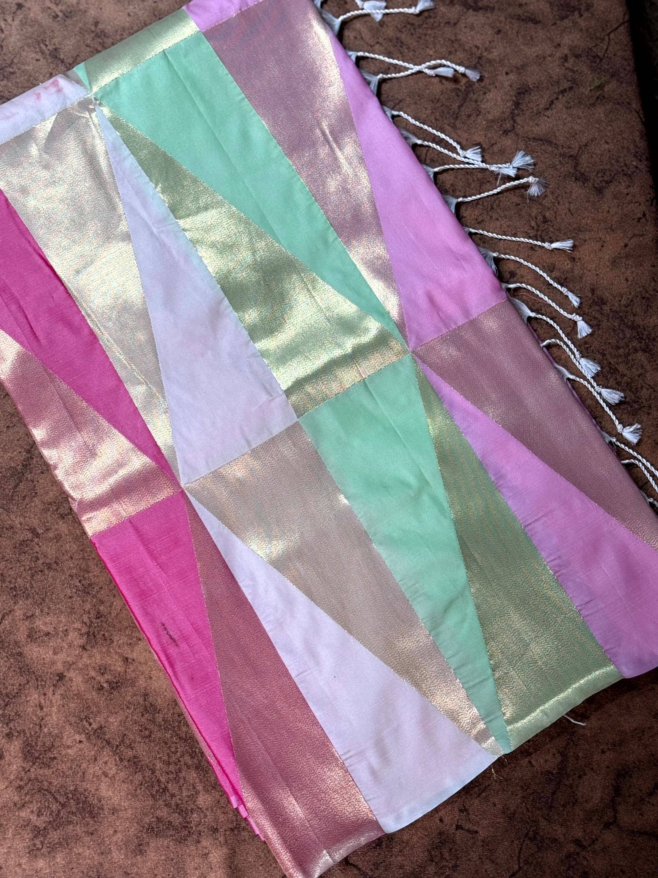 Multicolor Geometric Kanjivaram Saree