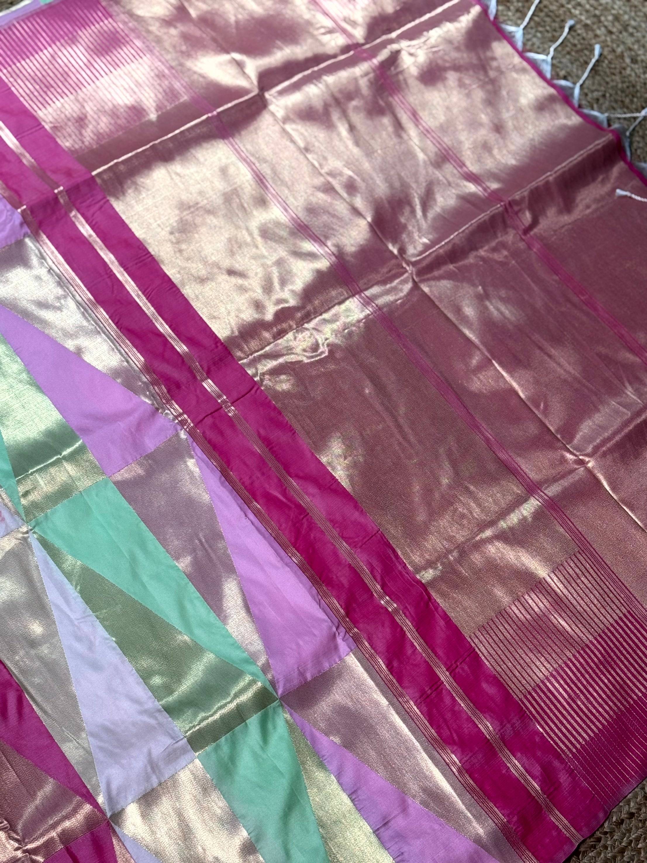 Multicolor Geometric Kanjivaram Saree