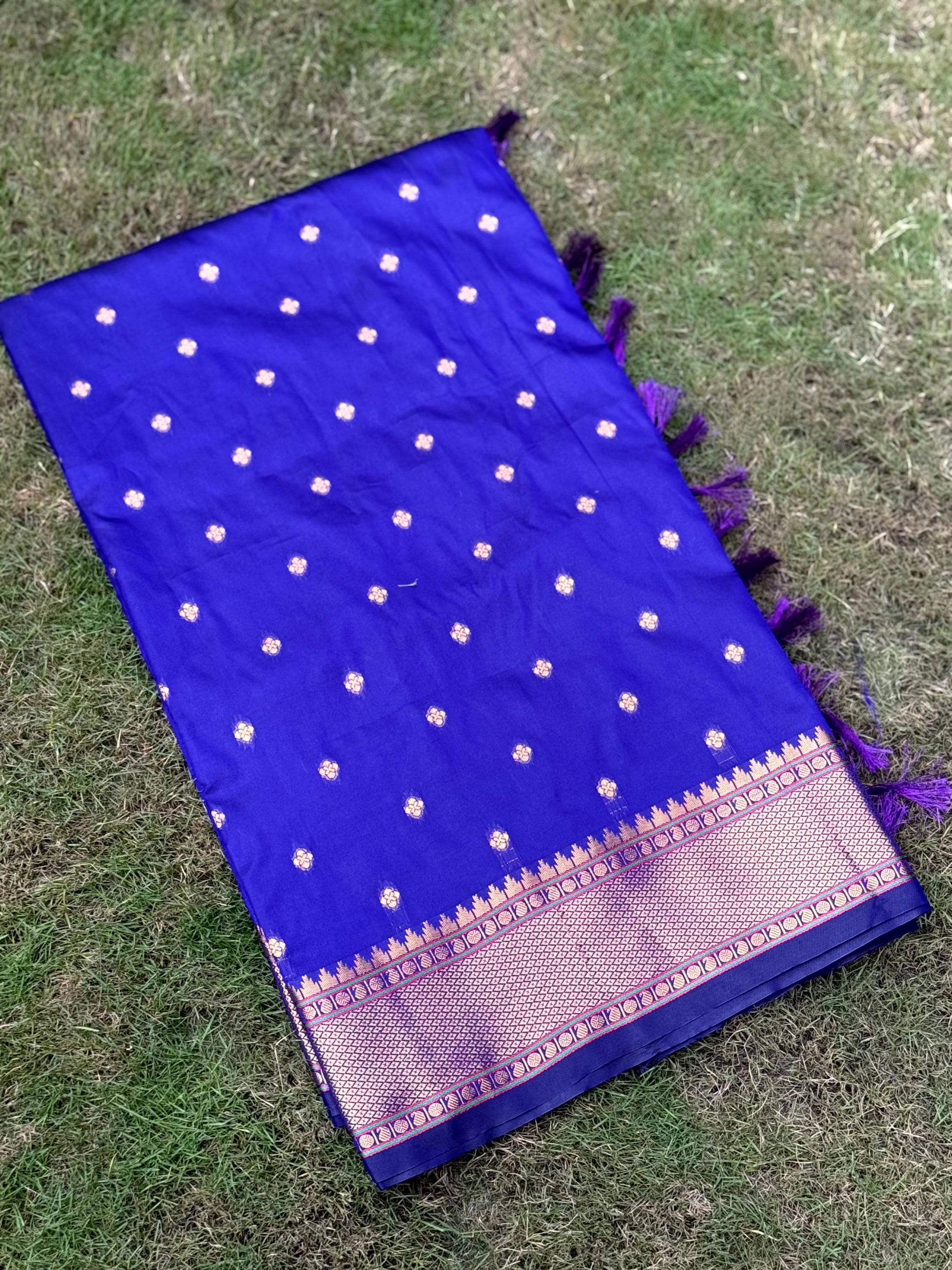 Purple Copper Zari Woven Soft Silk Paithani Saree