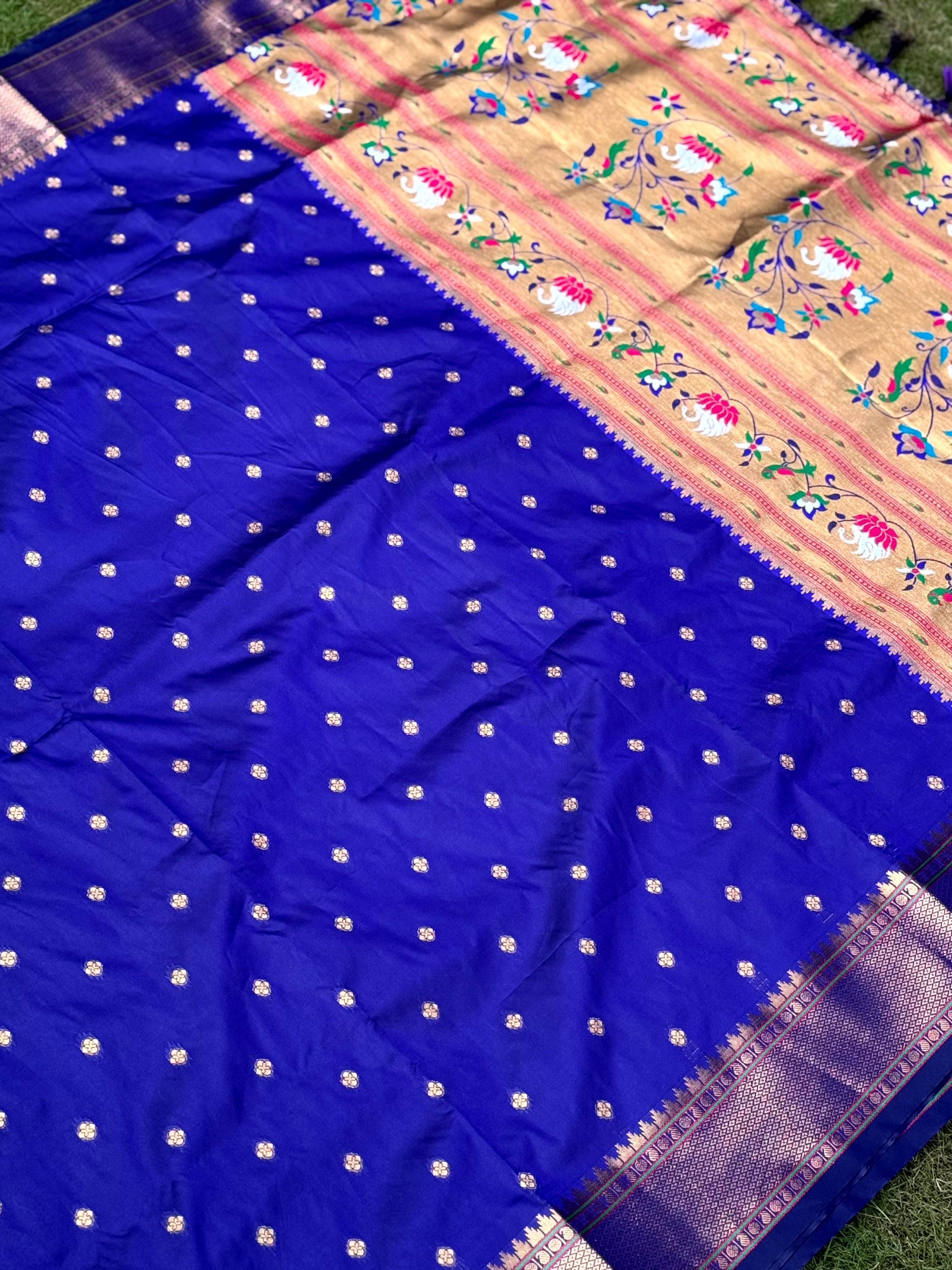Purple Copper Zari Woven Soft Silk Paithani Saree