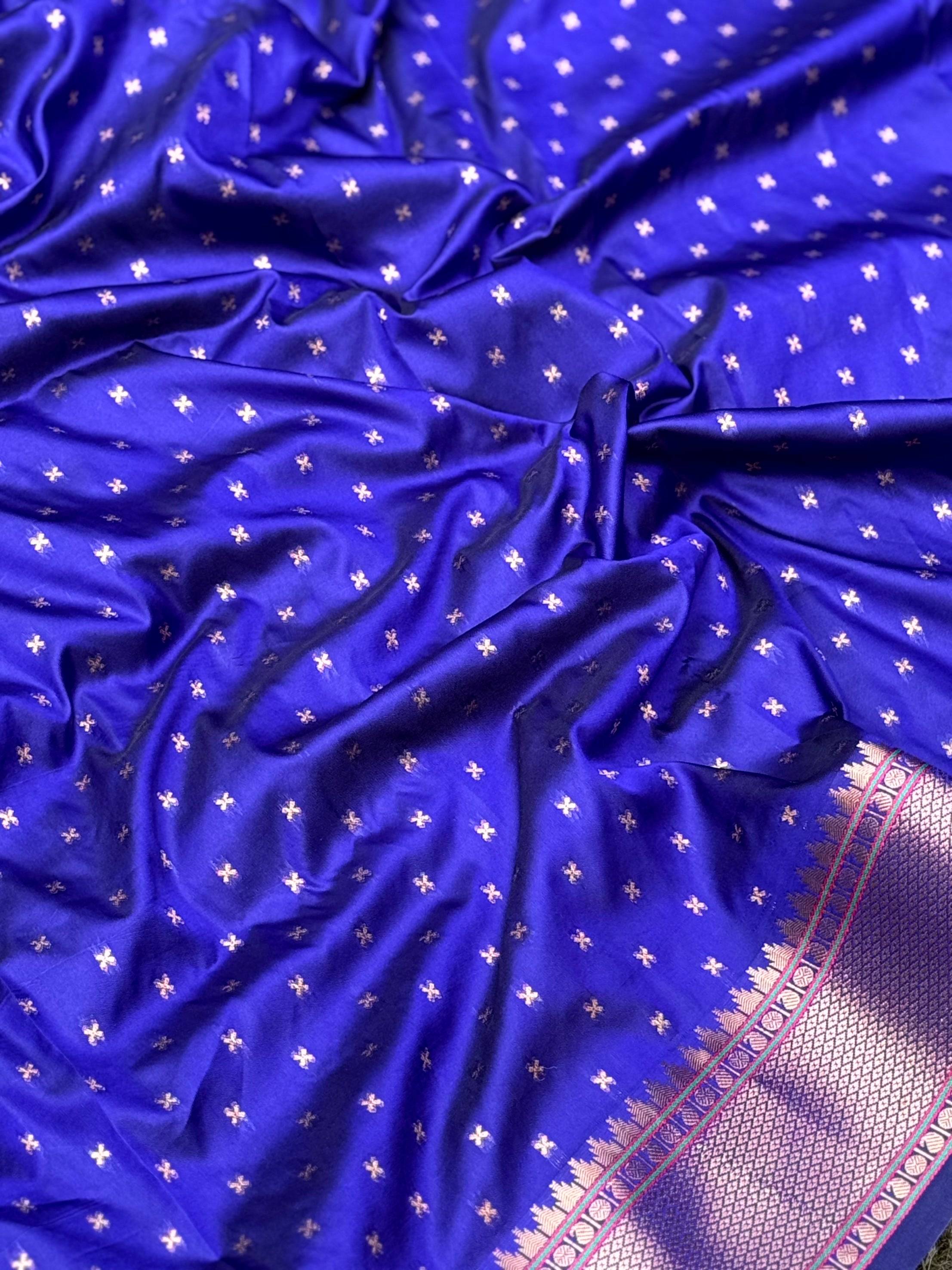 Purple Copper Zari Woven Soft Silk Paithani Saree