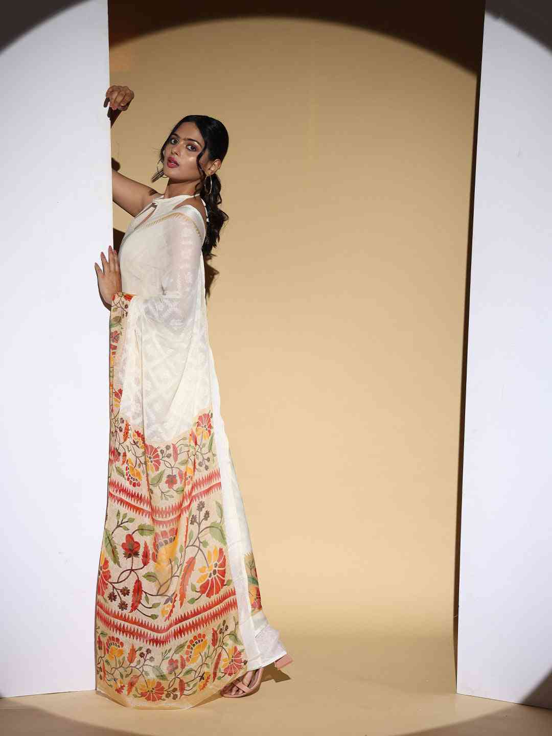 Soft Georgette Multi Colored Designer Saree