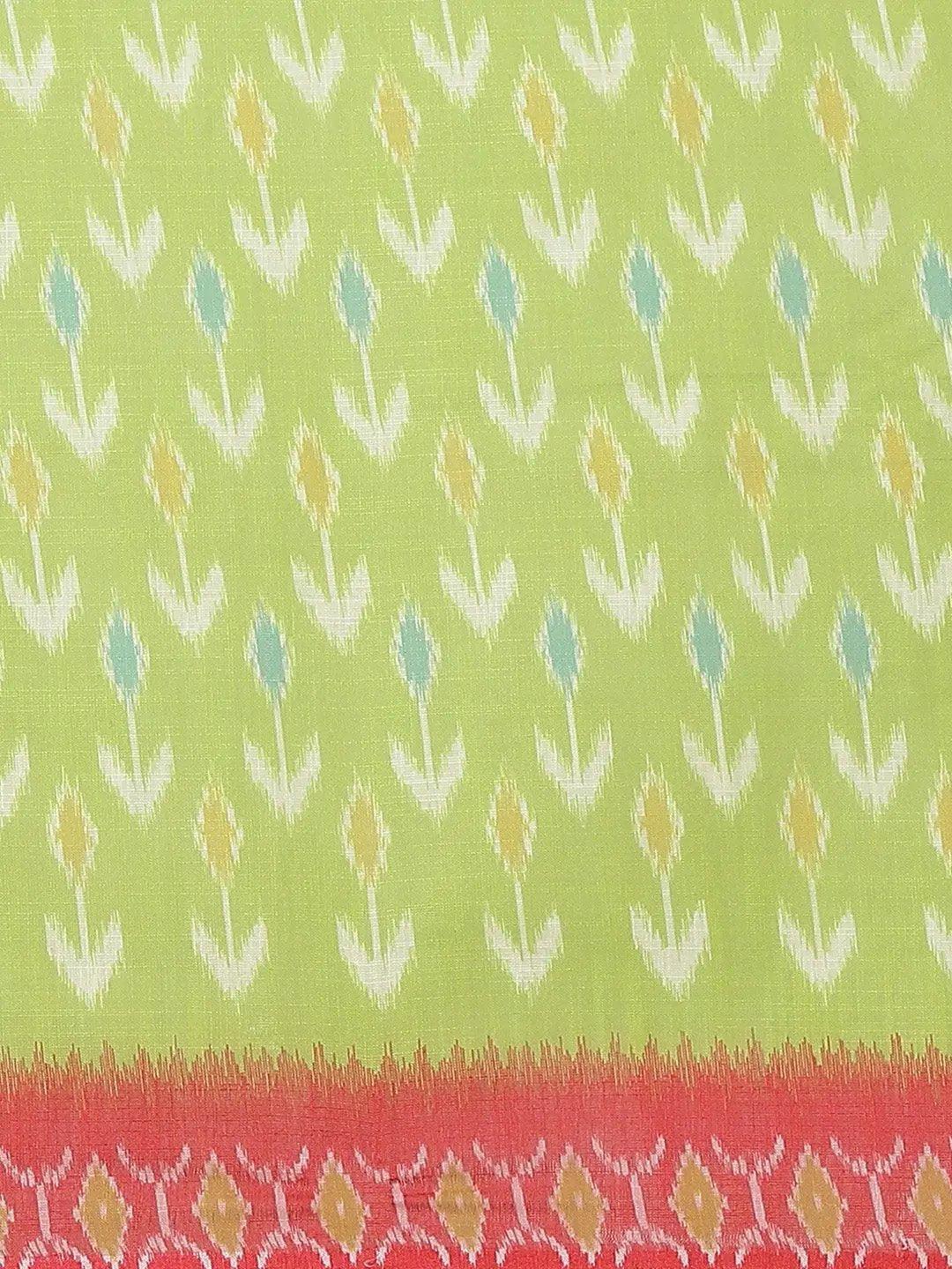 Buy Soft Linen Ikkat Kalamkari Digital Print Saree