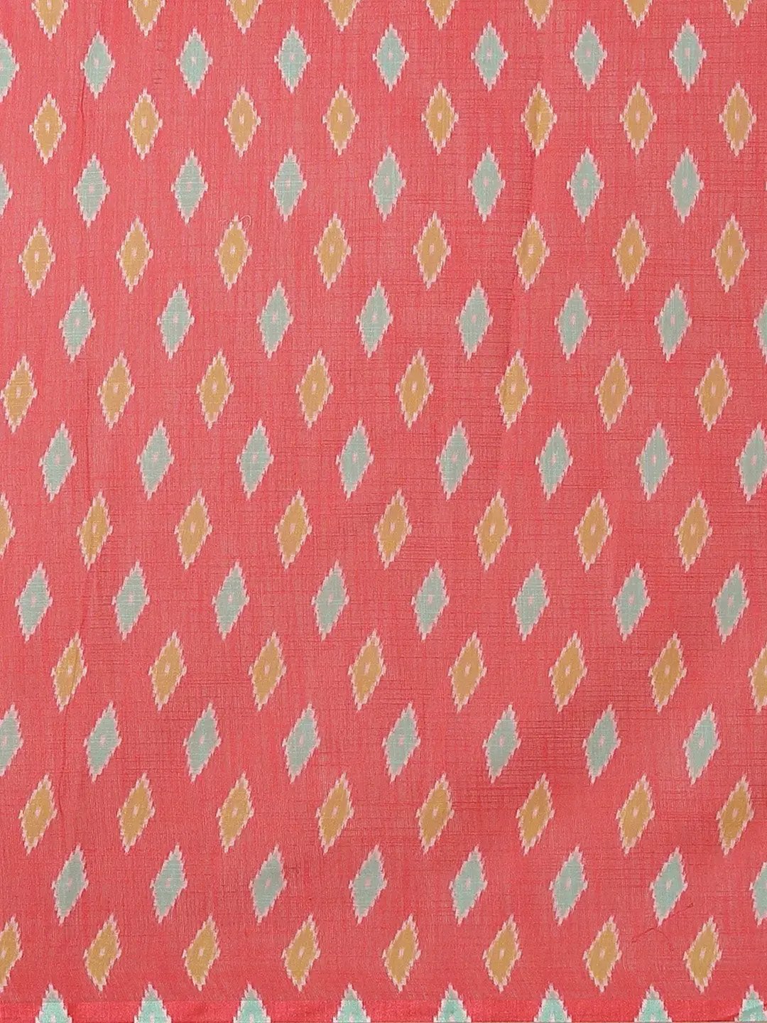 Buy Soft Linen Ikkat Kalamkari Digital Print Saree