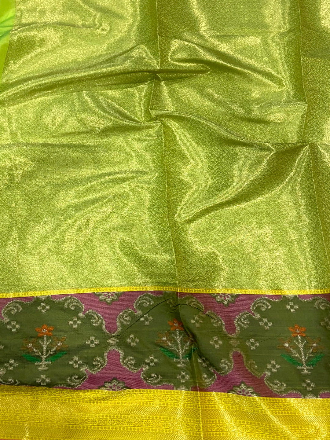 Sky Blue Katan Silk Ikkat Saree