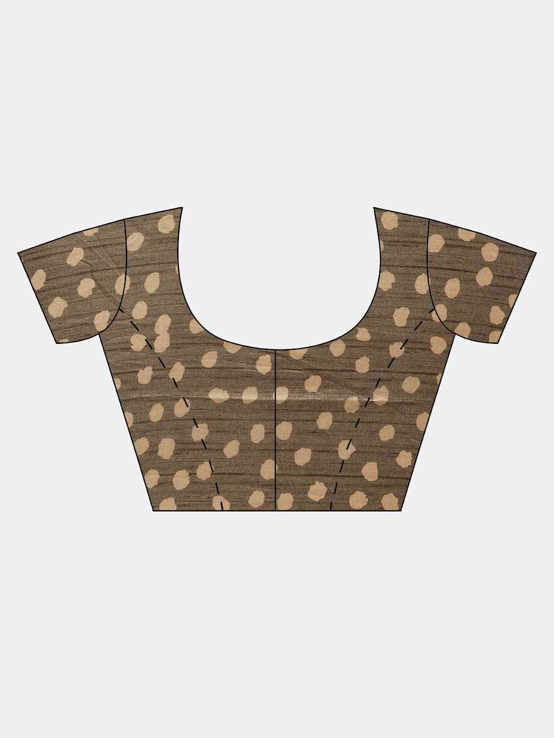 Brown & Beige Colour Linen Bagru Weave Saree