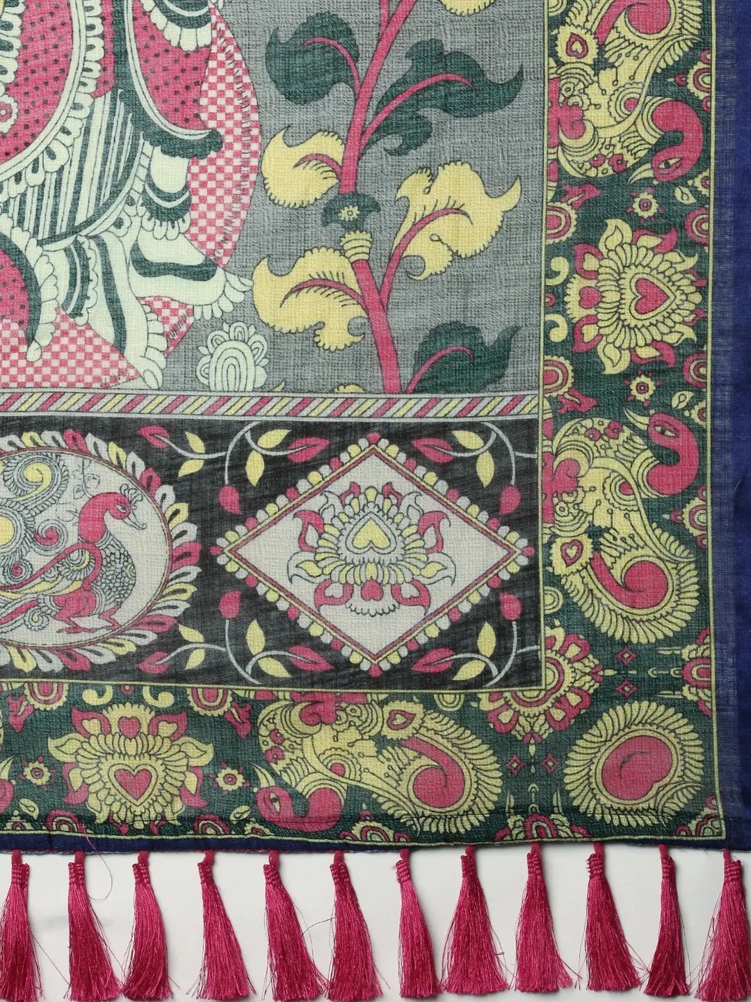 Shop Charming Indigo Kalamkari Digital Print Sarees