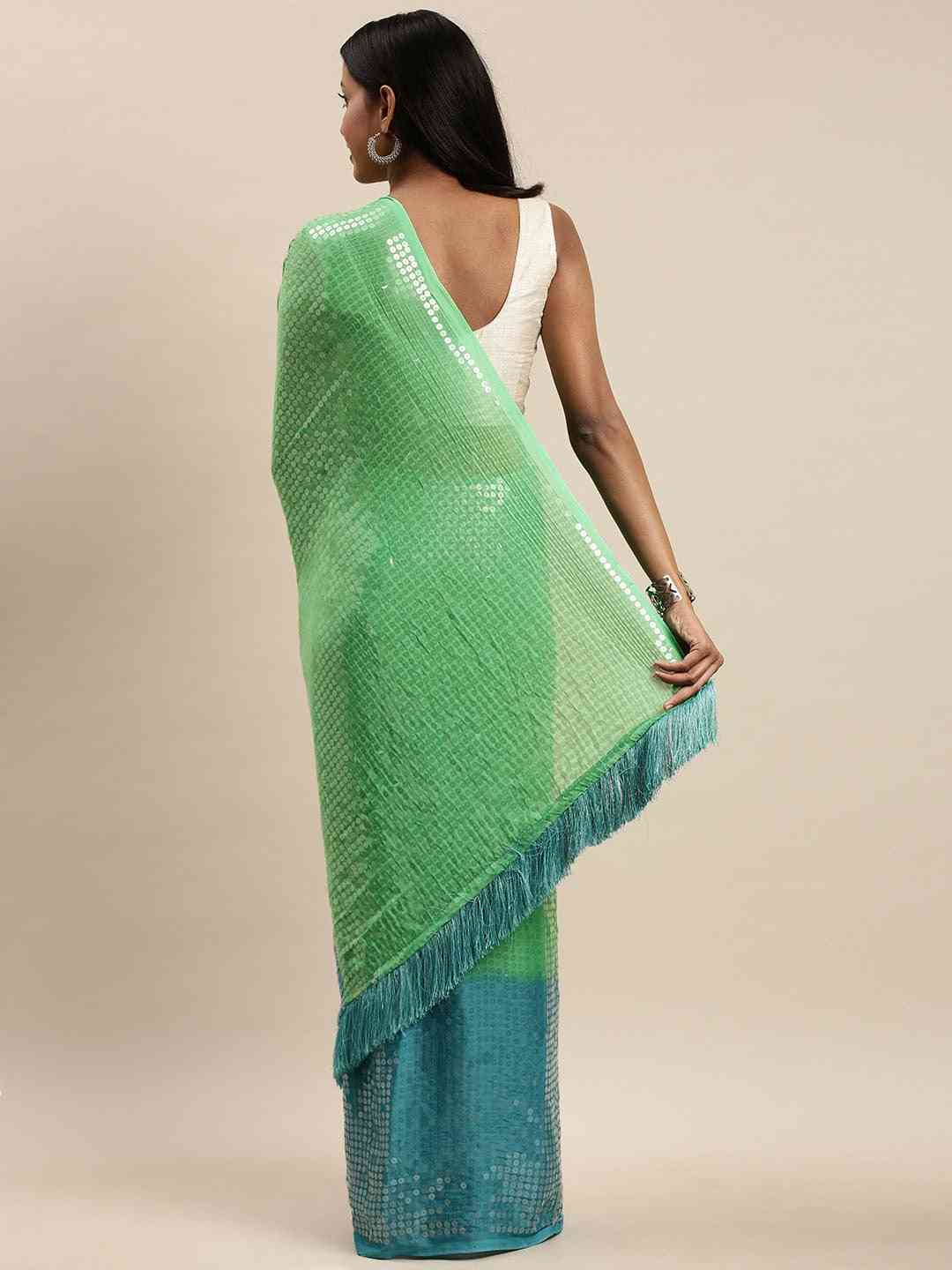 Shop Desiner Ombre Two Tone Sequence Saree at Vastranand