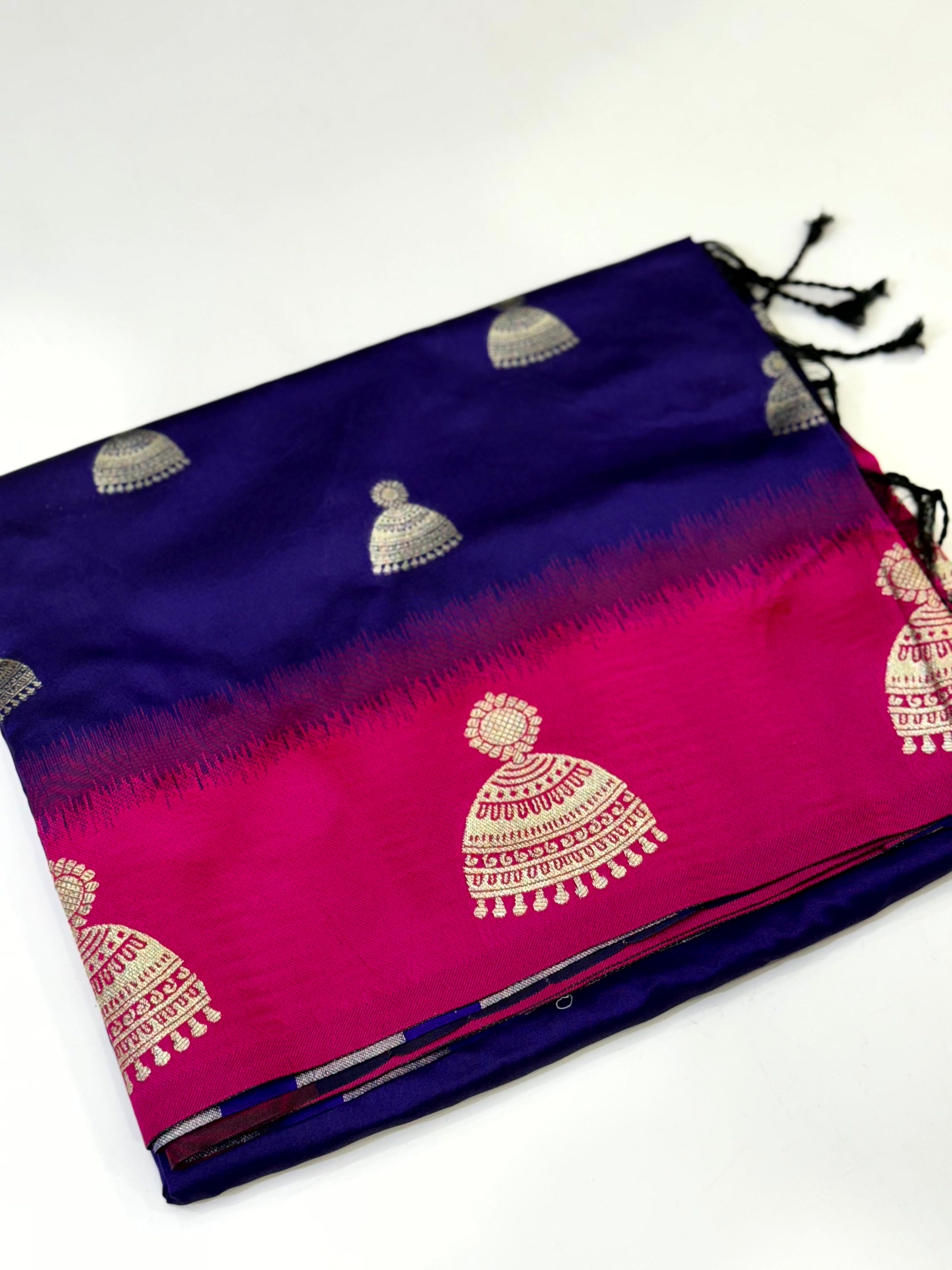 Purple Bali Dual Tone Soft Silk Saree