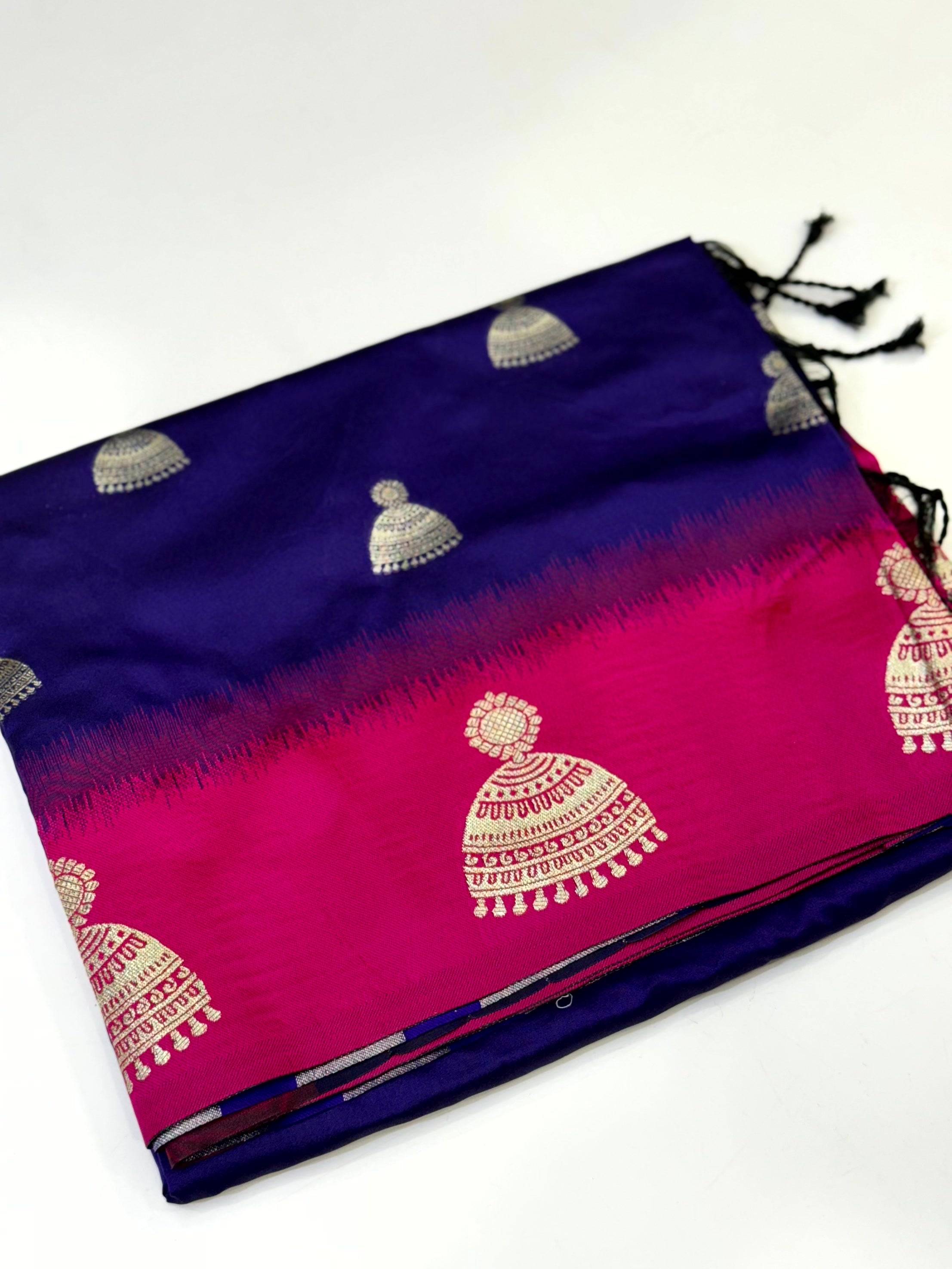 Purple Bali Dual Tone Soft Silk Saree