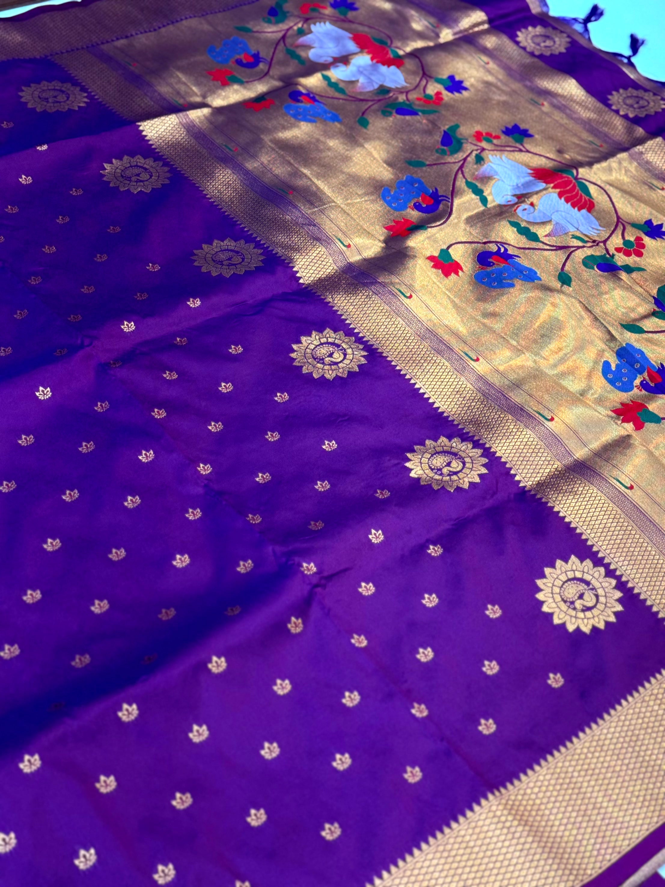 Royal Swan Meenakari Yevla Soft Silk Saree