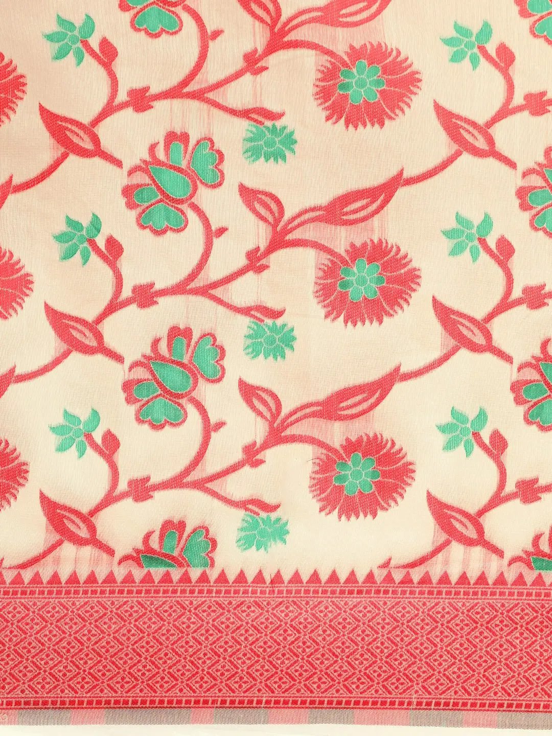 Dhakai Jamdani Cotton Silk Saree