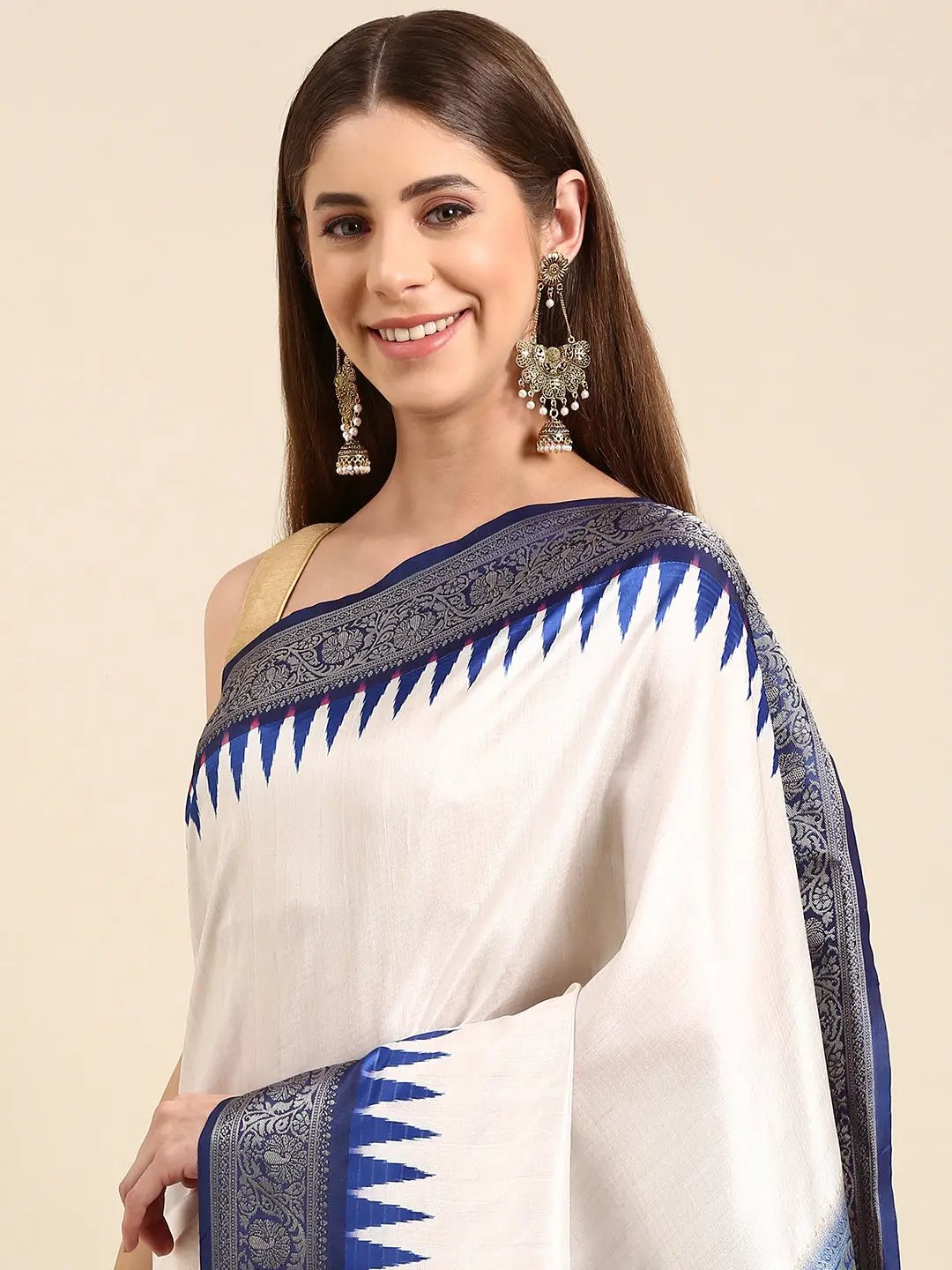 Ikkat Digital Print Soft Silk Saree