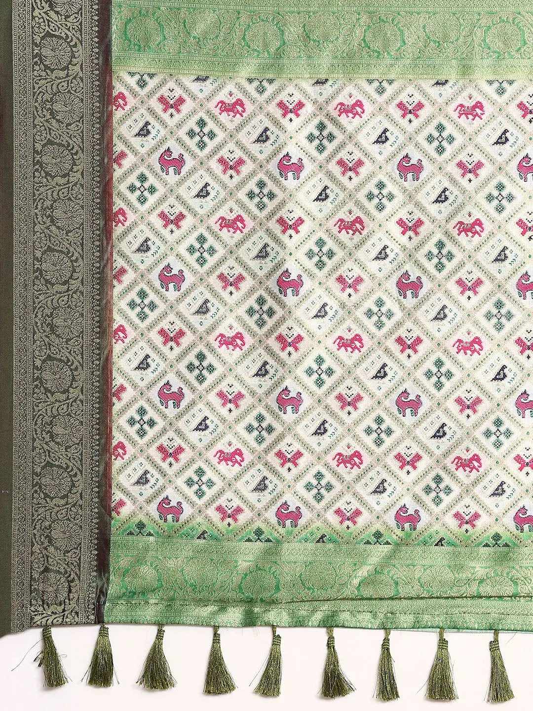 Ikkat Digital Print Soft Silk Saree