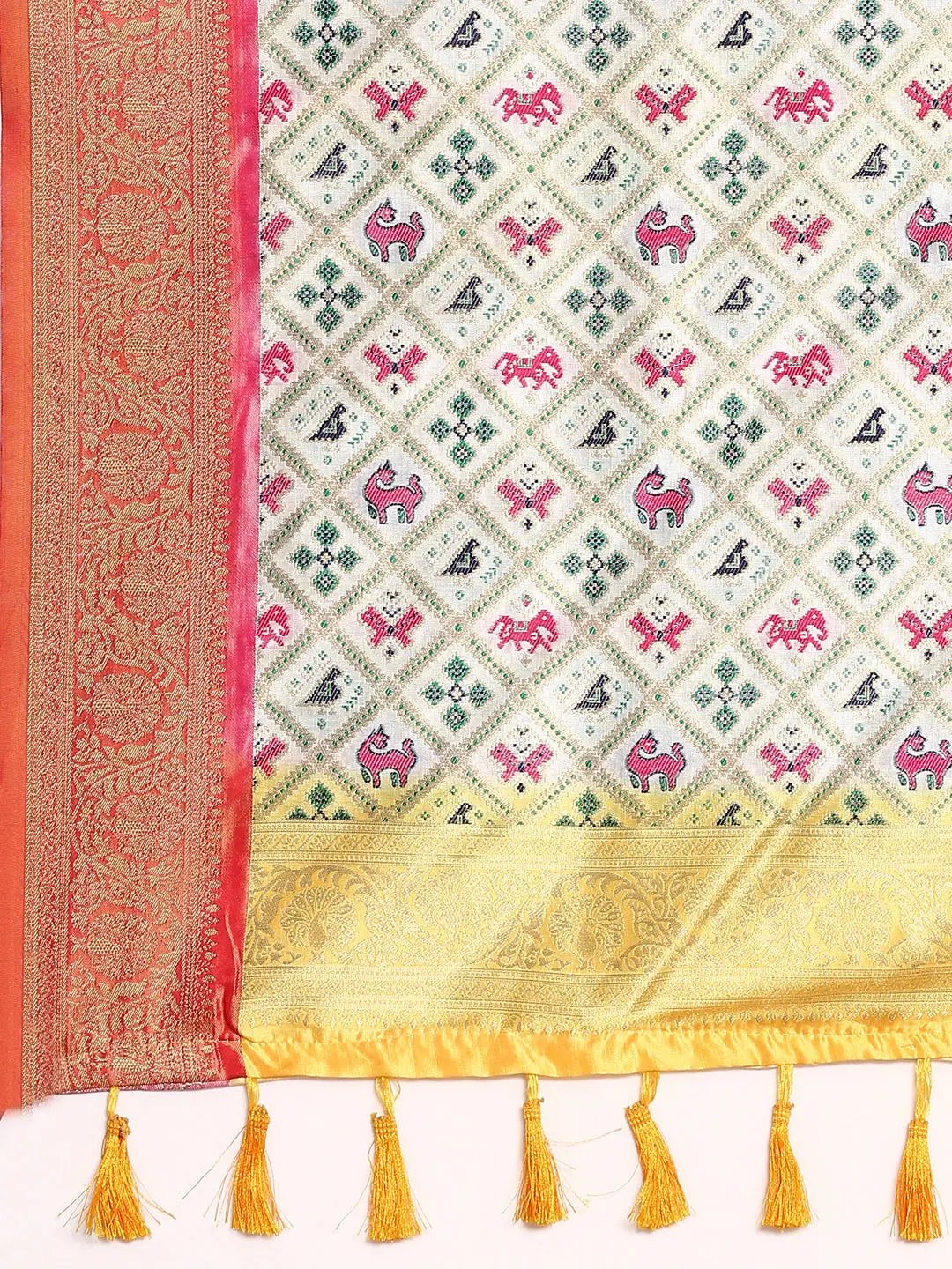 Ikkat Digital Print Soft Silk Saree