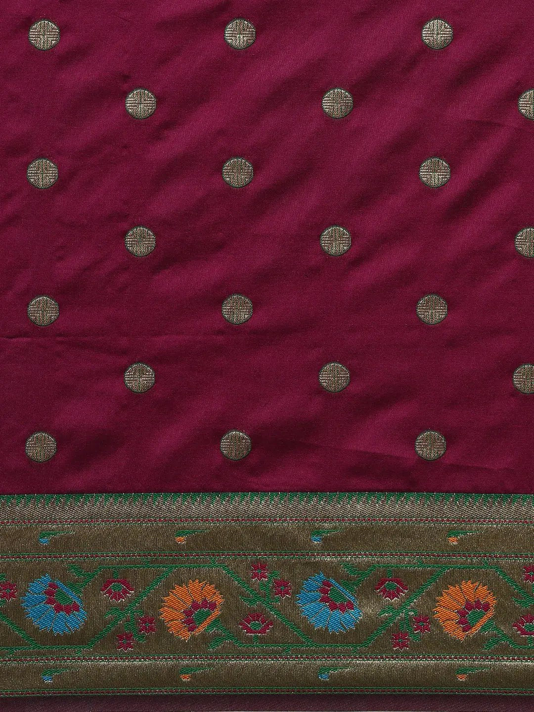 Yevla Paithani Minakari Border Silk Saree