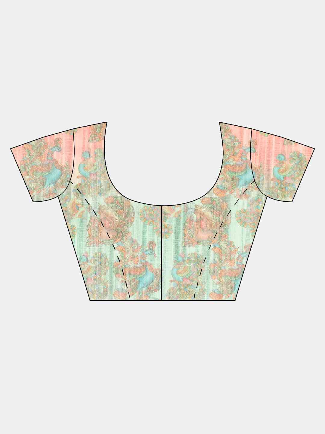 Stylish Kalamkari Pink Colour Linen Print Banarasi Saree