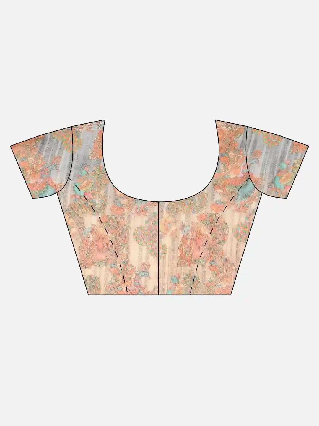 Kalamkari Grey Colour Linen Banarasi Saree