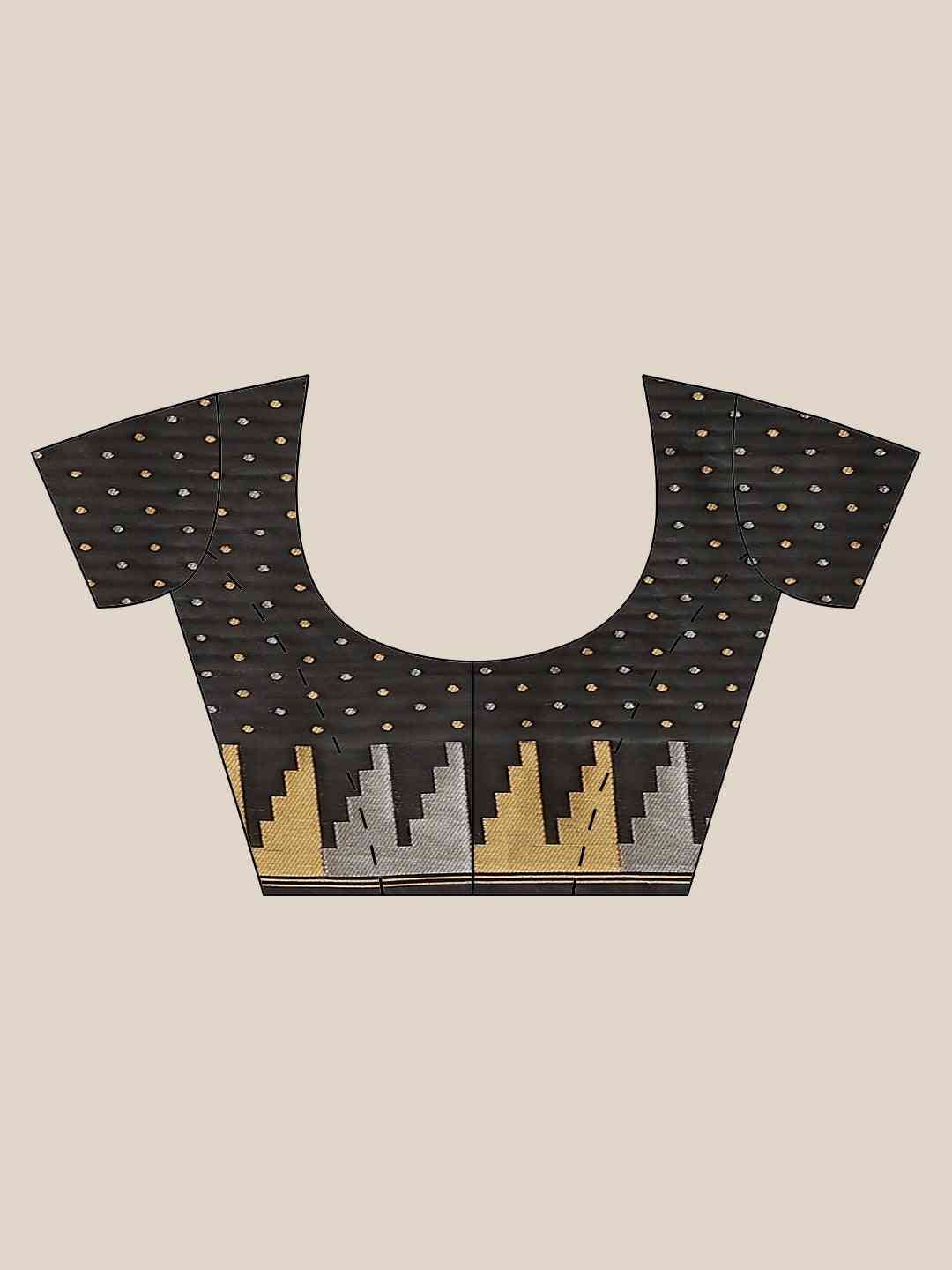 Stylish Black Colour Banarasi Saree with Ethnic Motifs