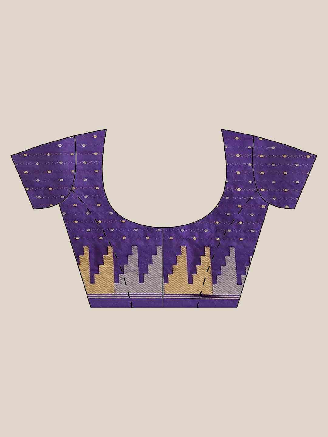 Stylish Purple Colour Banarasi Saree with Ethnic Motifs