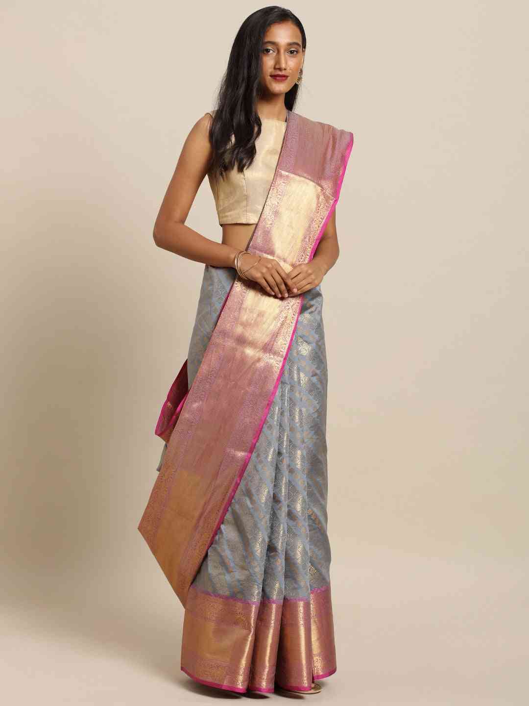 Silk Blend Woven Design Wedding Kanjeevaram Saree
