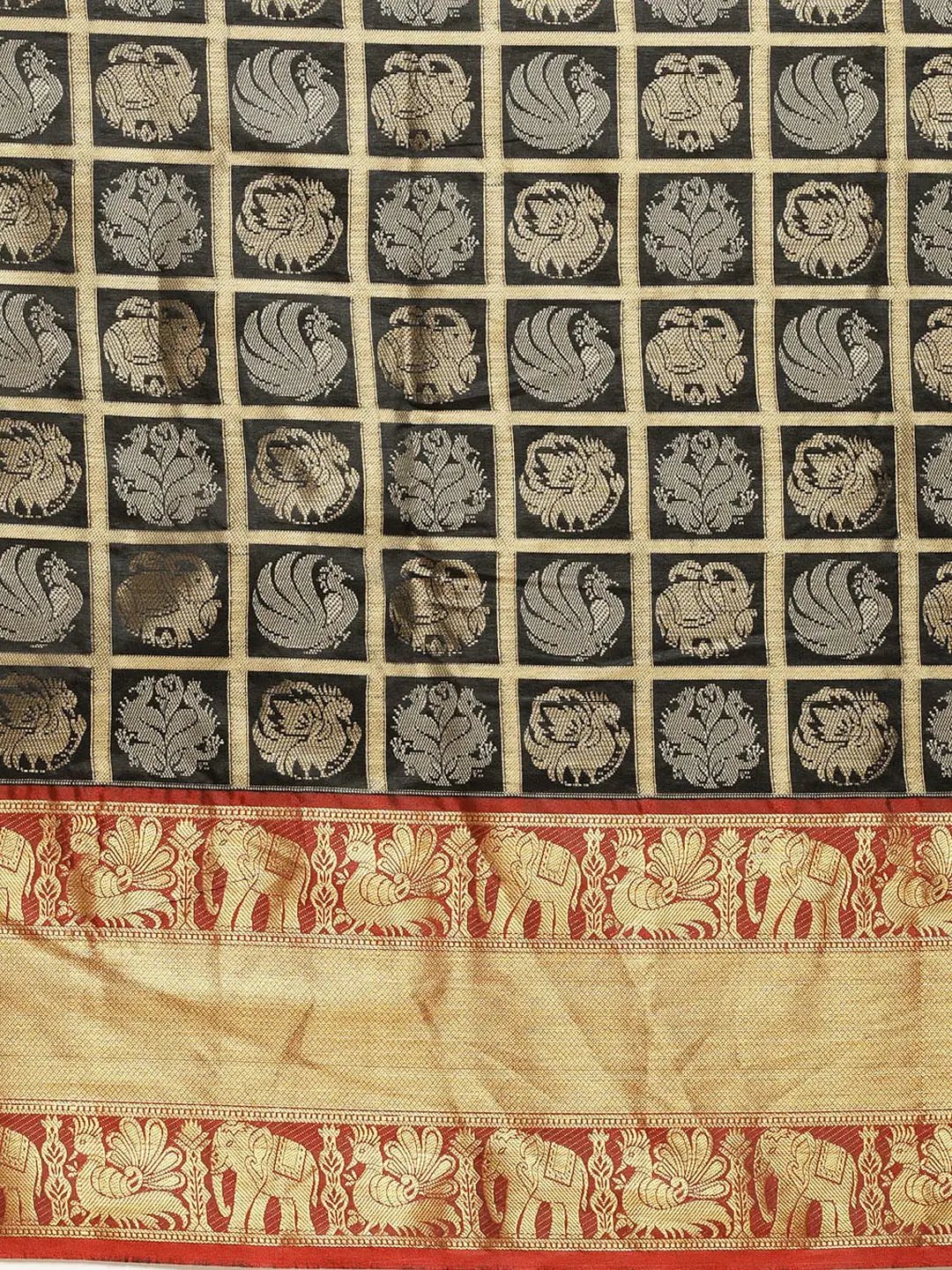 Banarasi Pattu Zari Motifs Festive Wear Saree