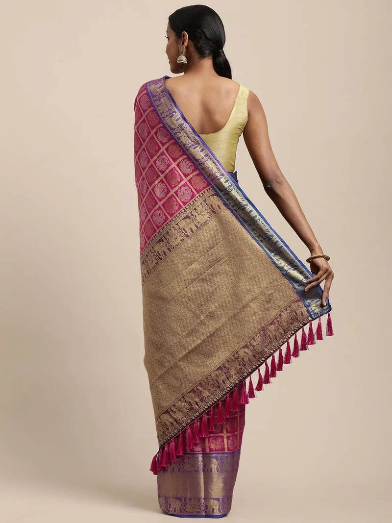 Exclusive Banarasi Pattu Zari Motifs Festive Wear Saree