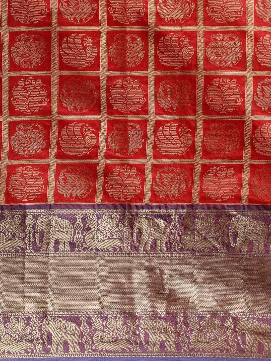 Banarasi Pattu Zari Motifs Festive Wear Saree