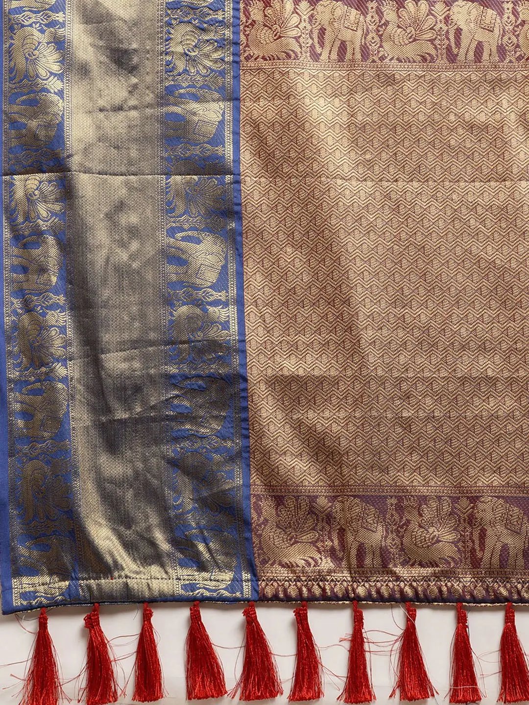 Banarasi Pattu Zari Motifs Festive Wear Saree