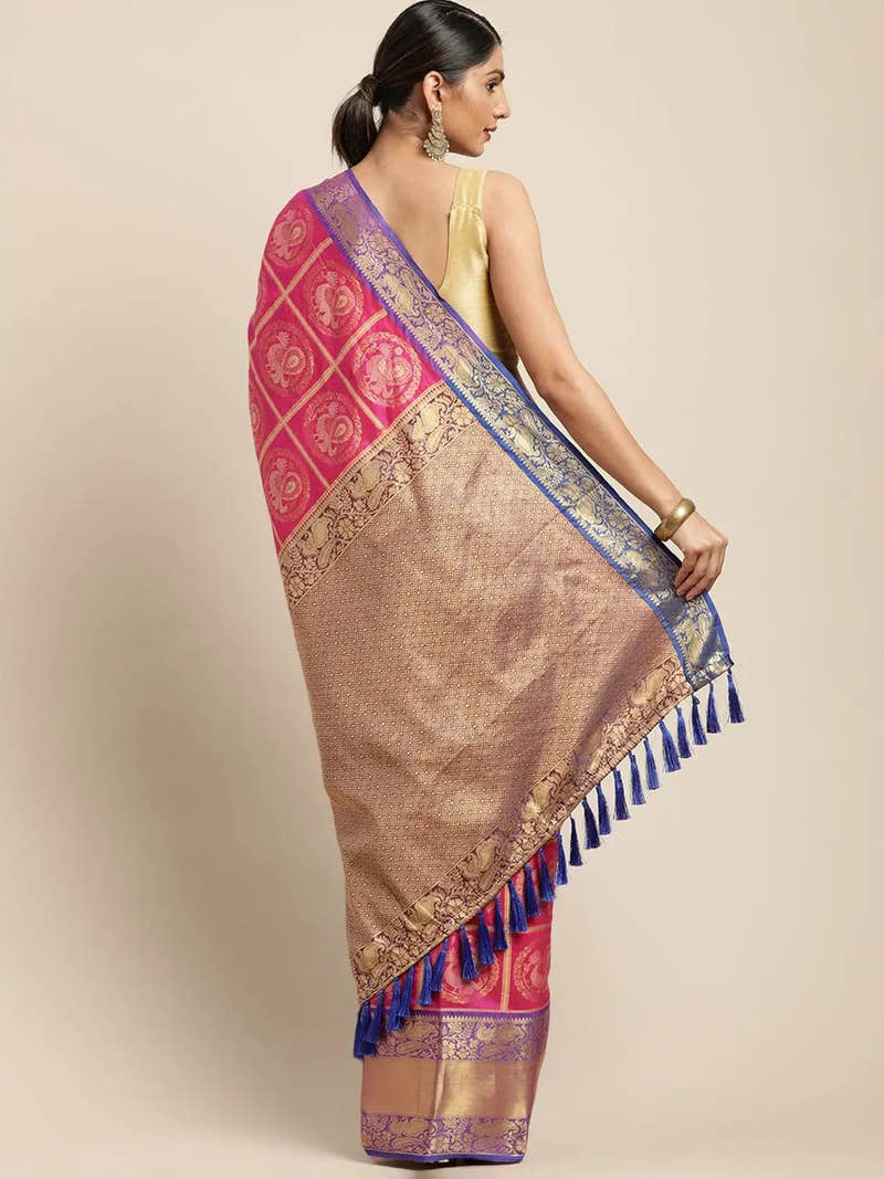 Exclusive Banarasi Pattu Zari Motifs Festive Wear Saree