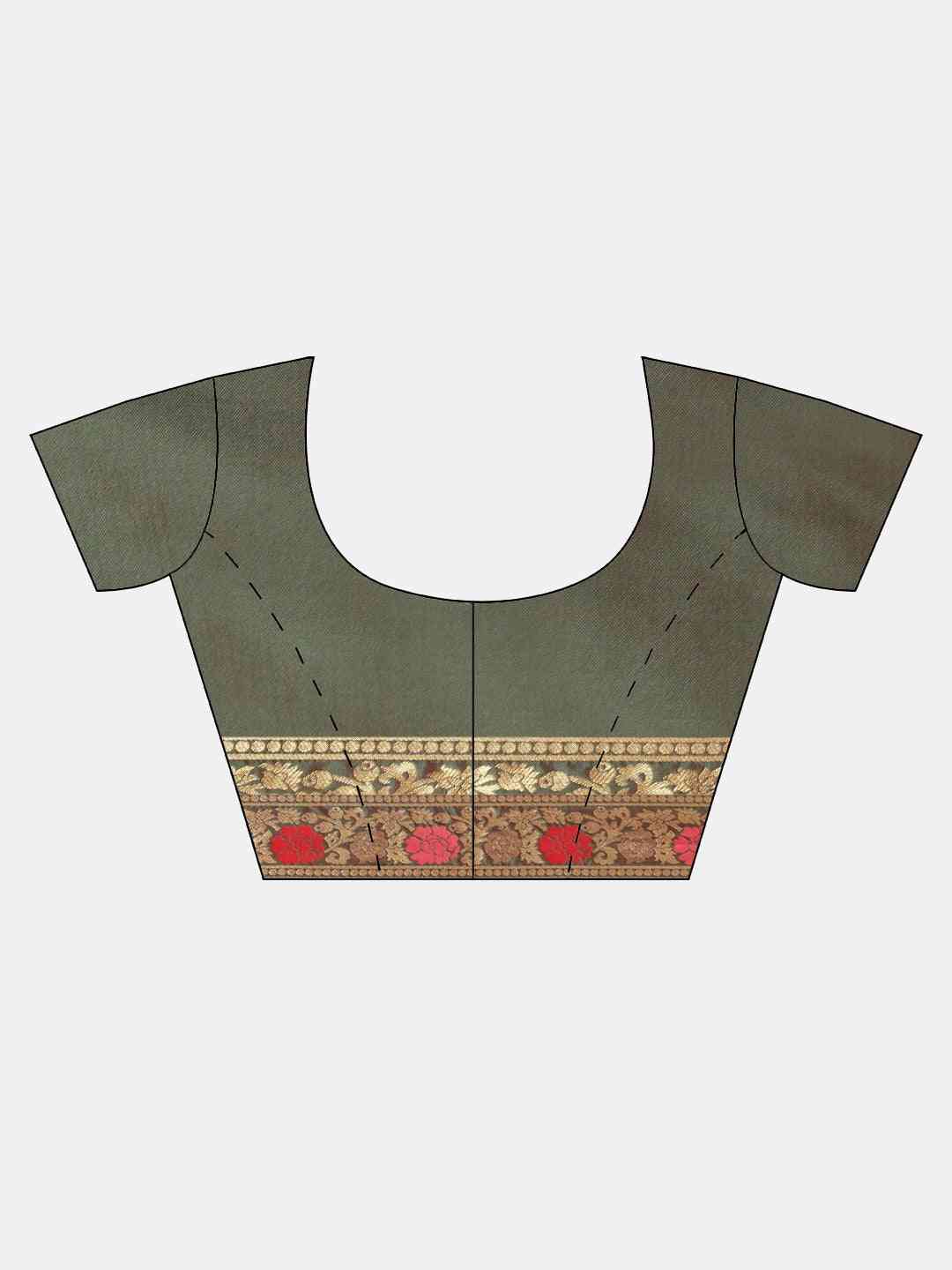 Latest Kanjivaram Gajari Colour Woven Design & Zari Saree