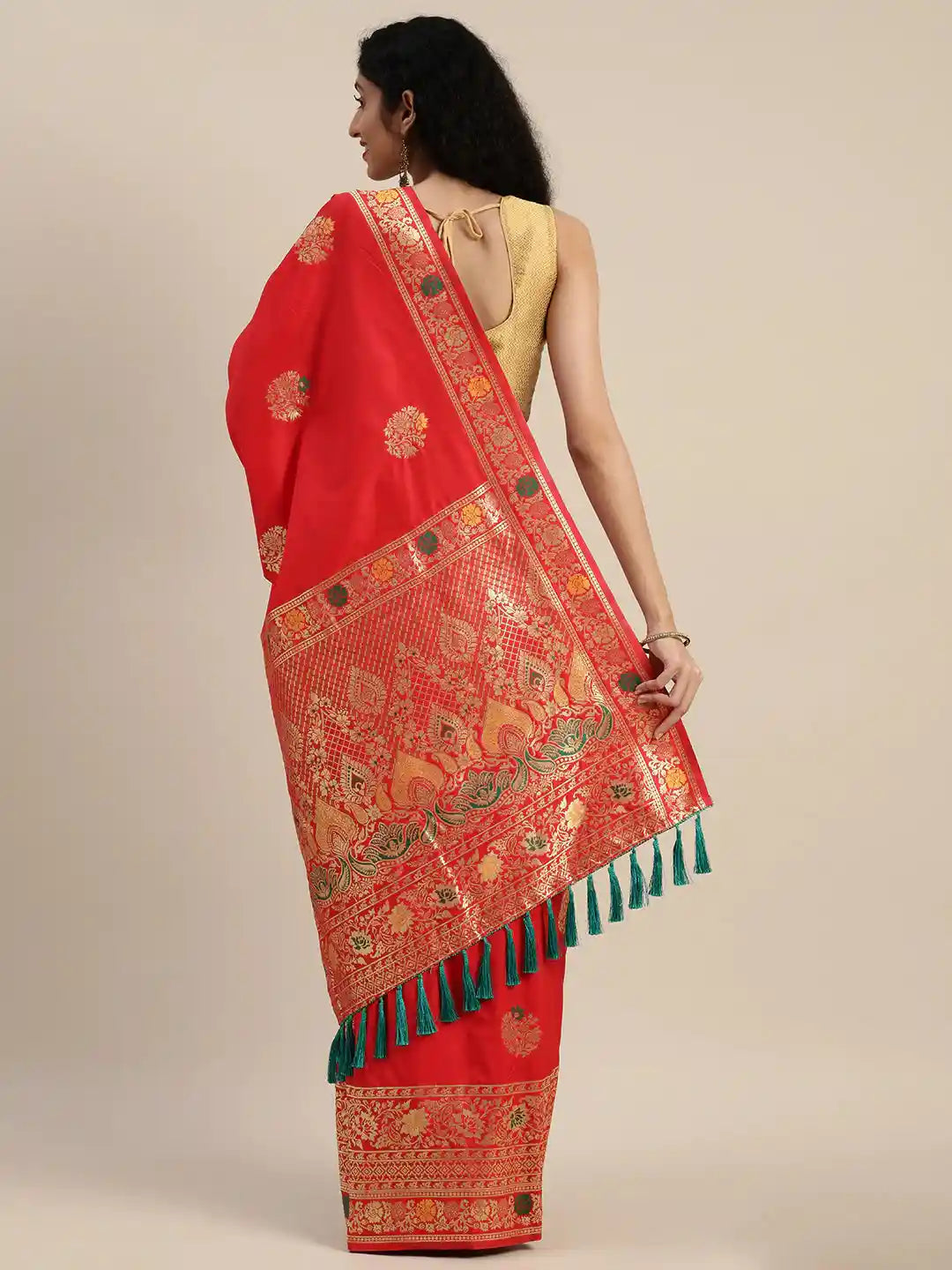 Kanjivaram Red Colour Woven Zari Saree