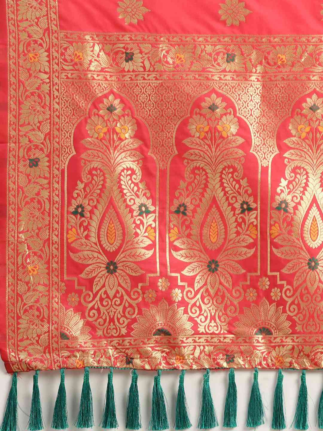 Pure Kanjivaram Gajari Colour Silk Saree