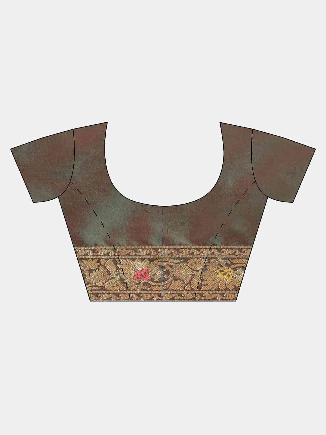 Pure Kanjivaram Gajari Colour Silk Saree