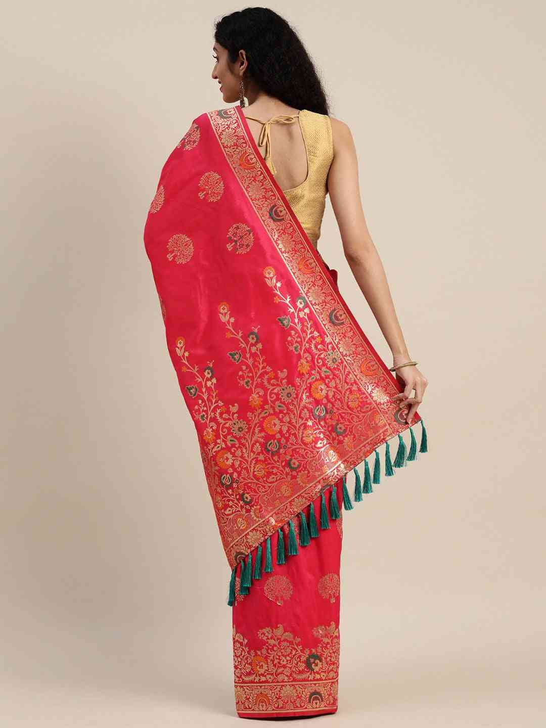 Kanjivaram Silk Woven Designs And Zari Work Saree