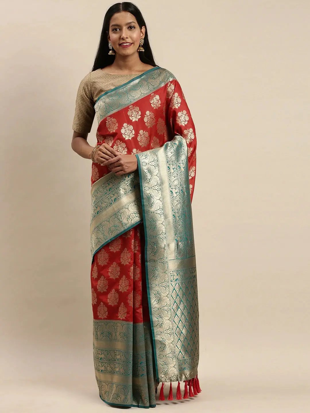 Exclusive Banarasi Katan Silk Butti Motif Saree | Vastranand