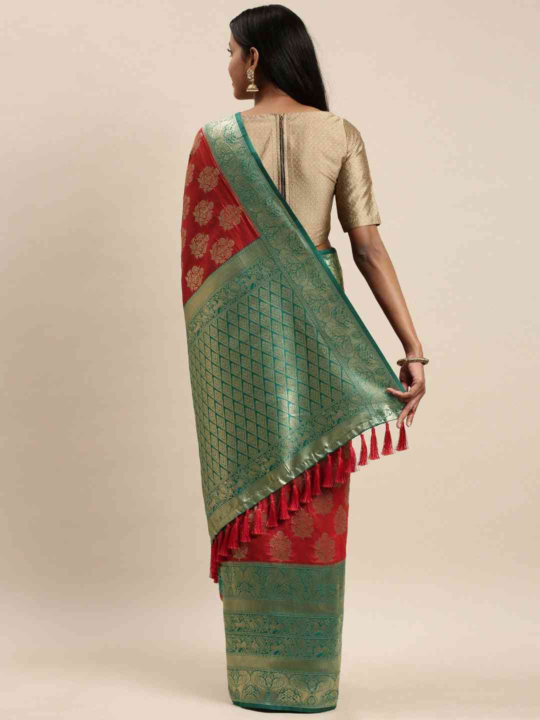 Exclusive Banarasi Katan Silk Butti Motif Saree | Vastranand