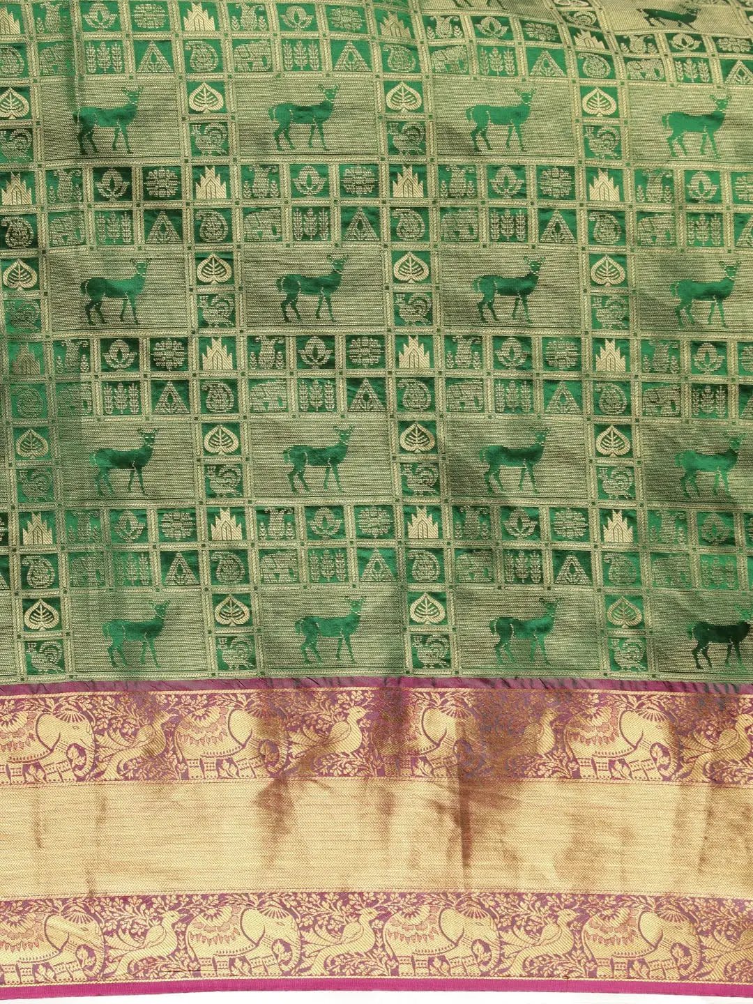 Banarasi Kanchi Ethnic Zari Motif Saree