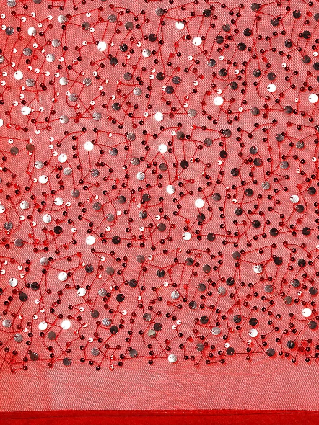 Soft Poly Net Sequence Work Party Wear Saree