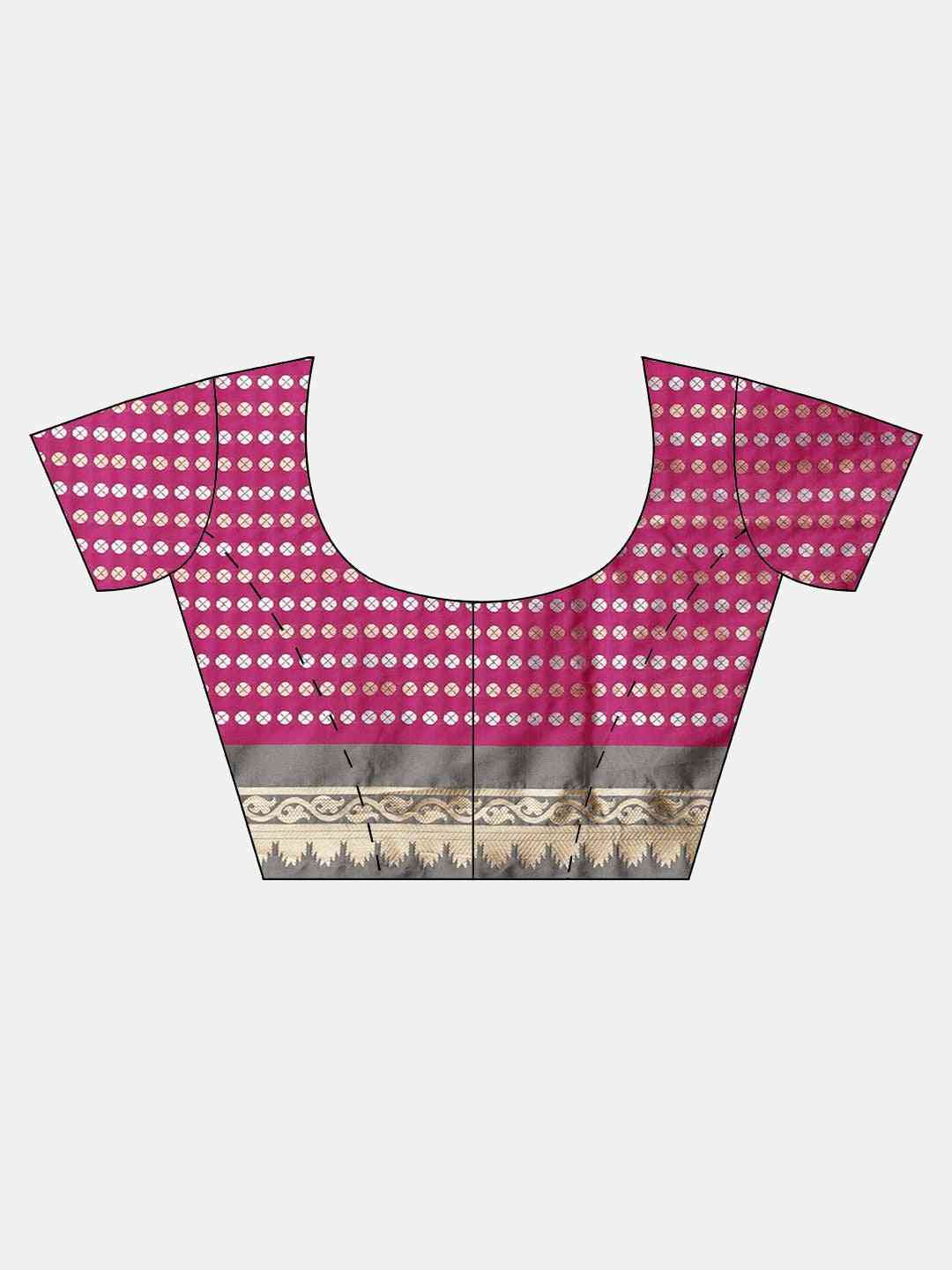 Trendy Banarasi Grey Colour Silk Blend Saree